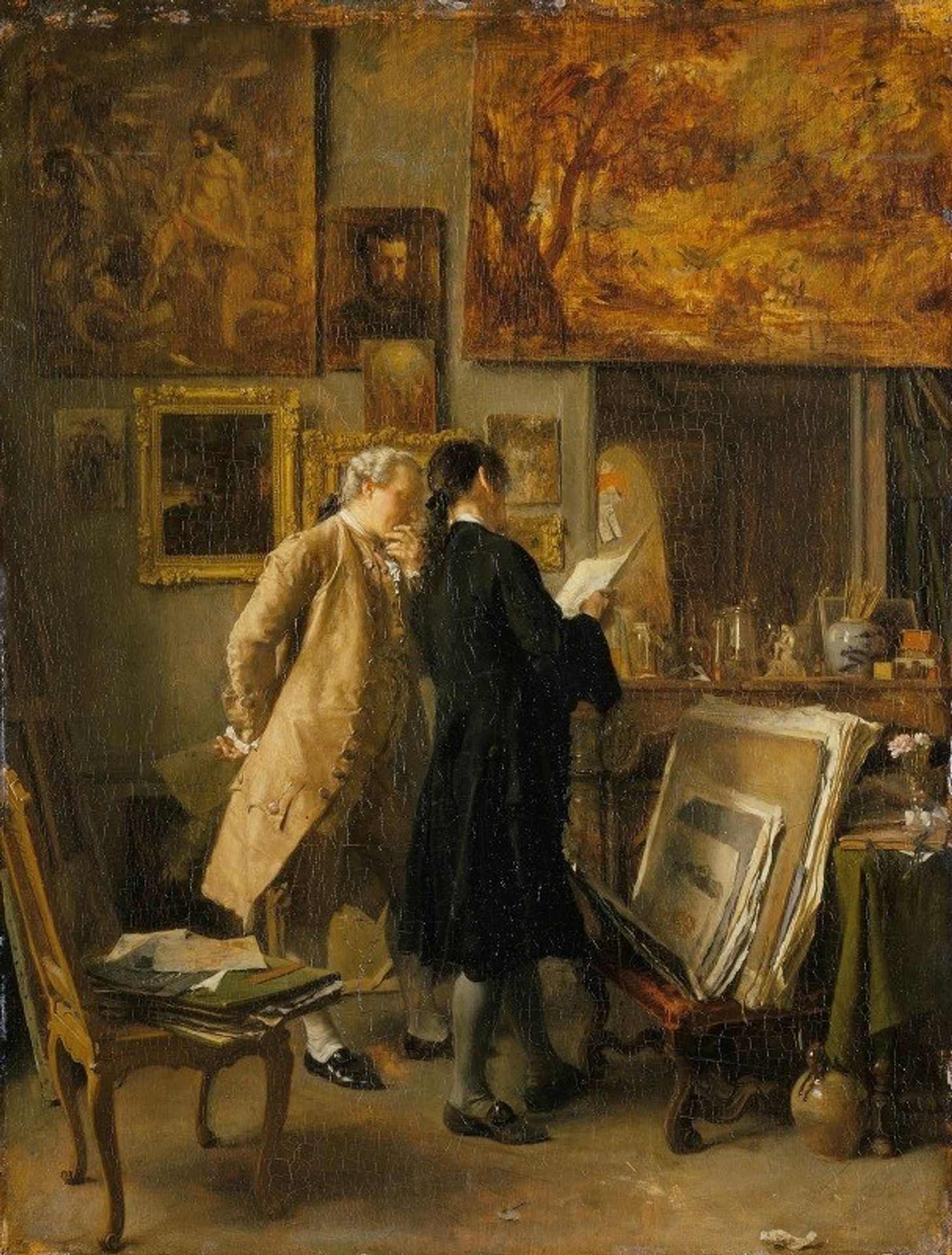 An Artist showing his Work by Ernest Meissonier