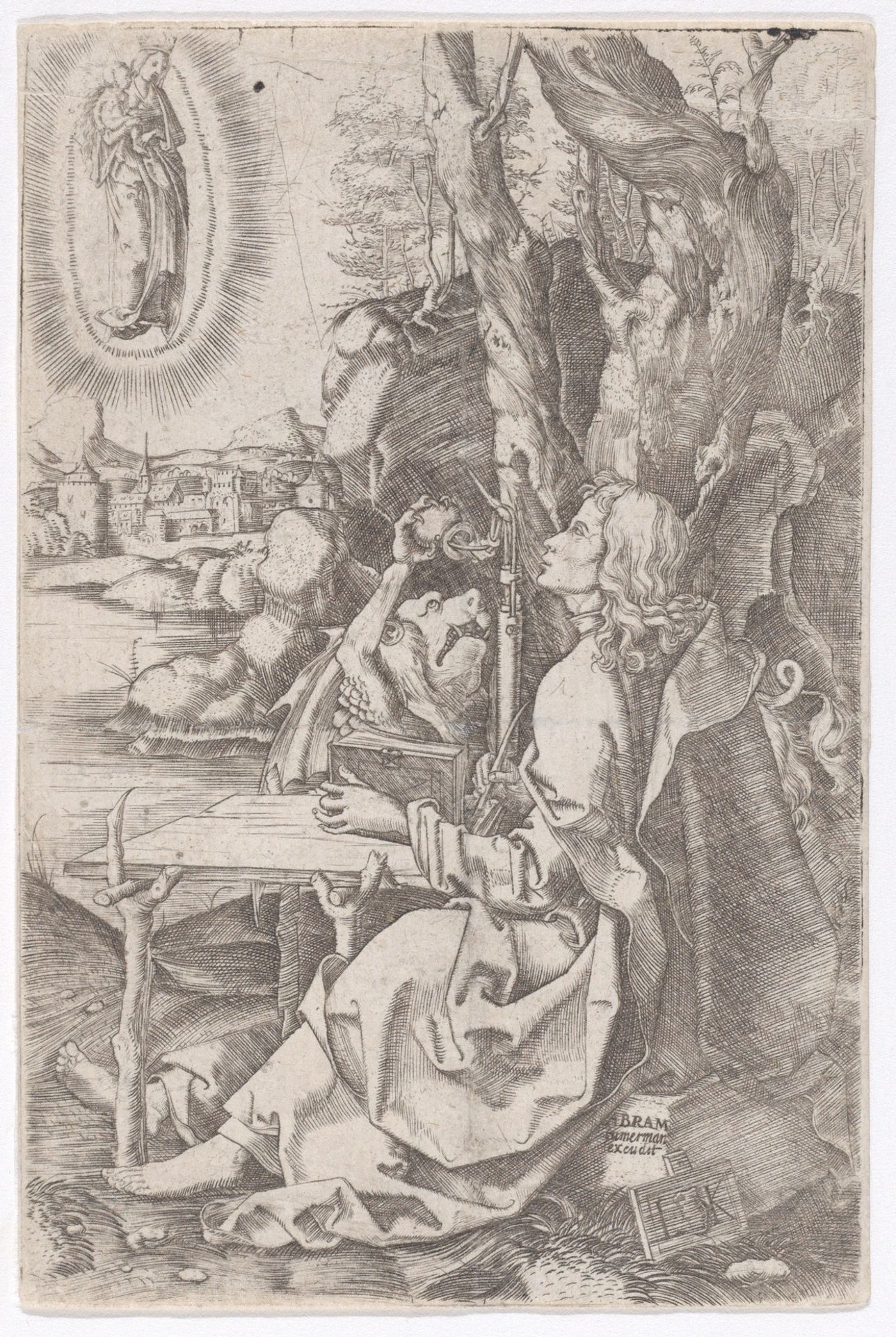 St. John on Patmos by Ludwig Krug