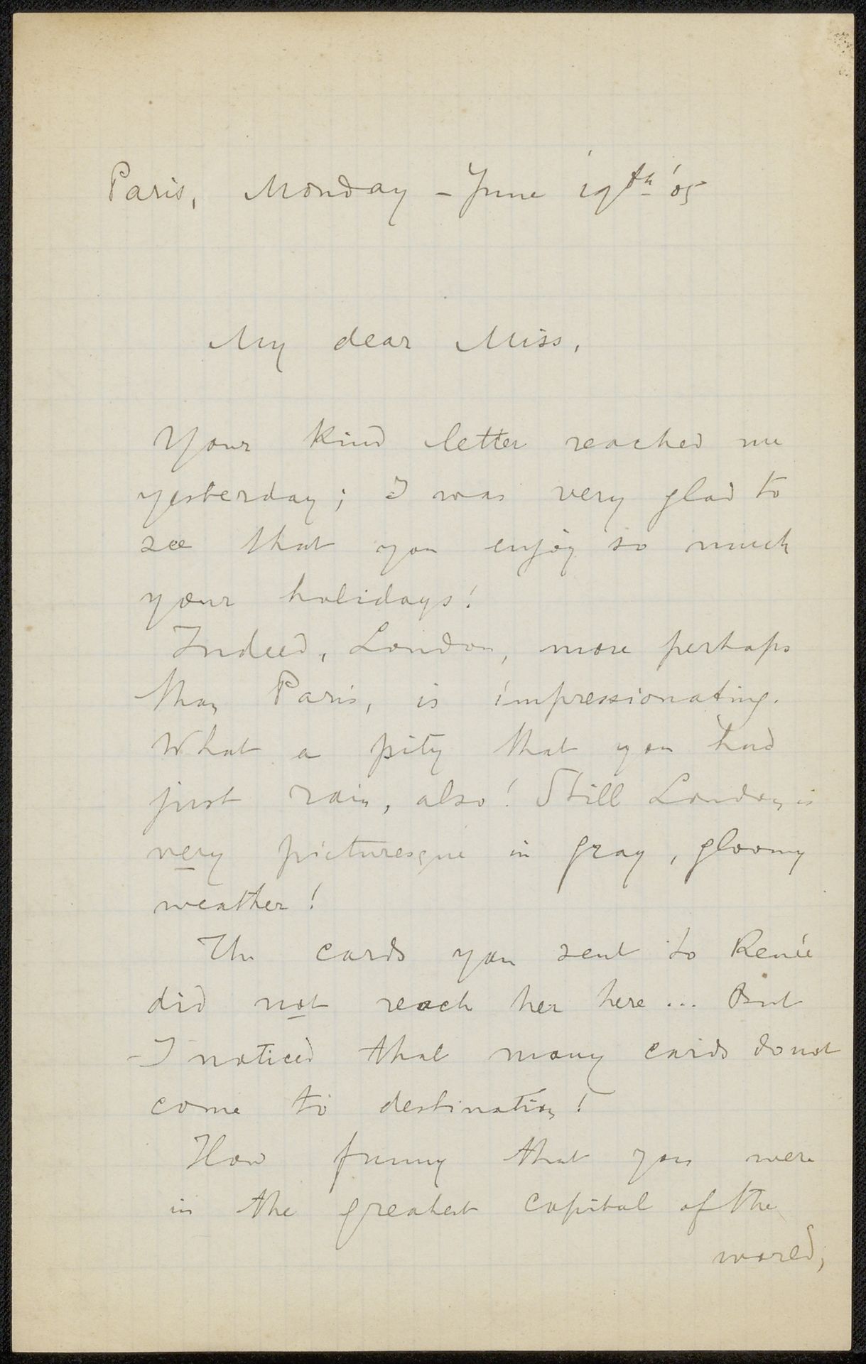 Brief aan Elsie Maud Cownie by Philip Zilcken