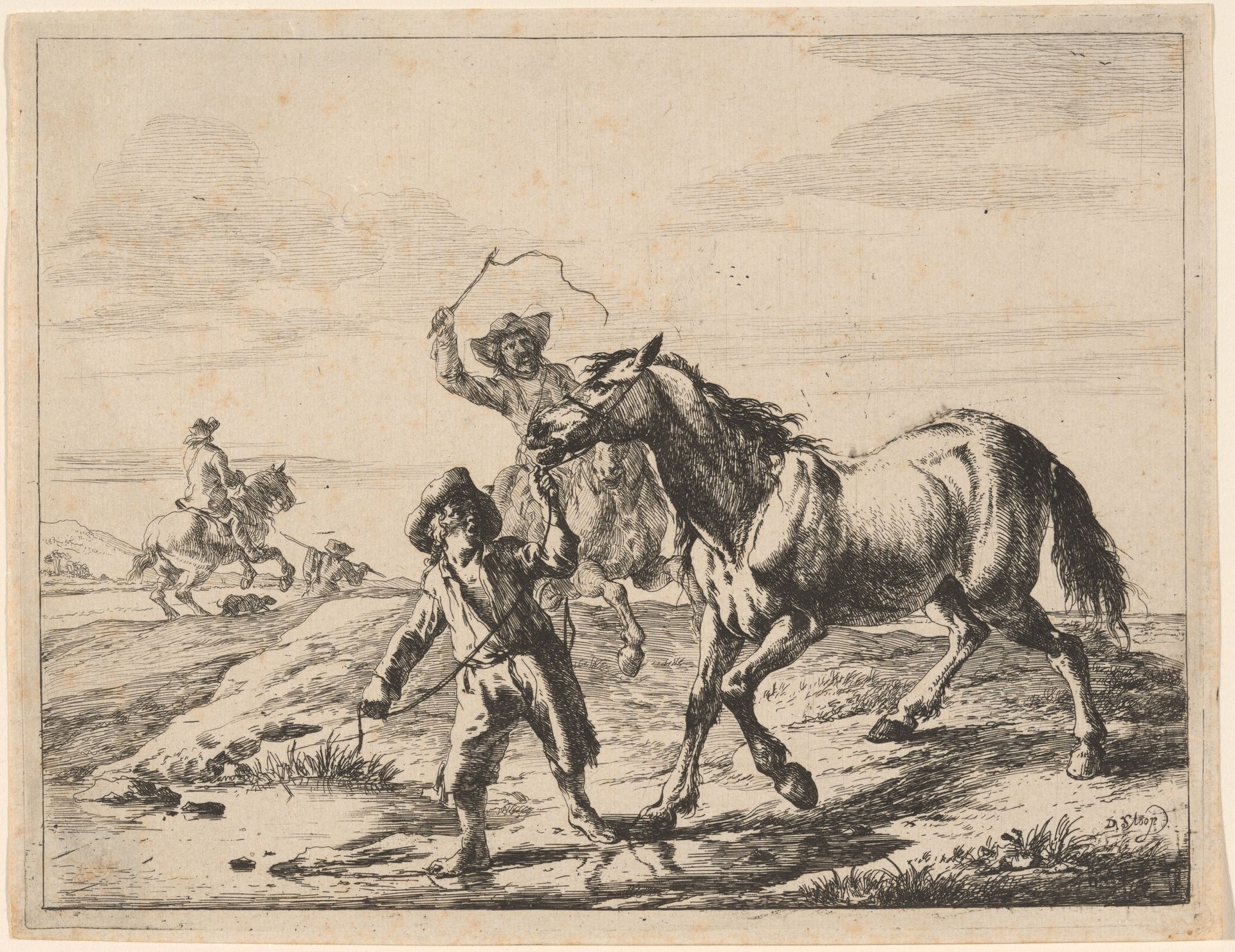 A Boy Taking a Horse to Drink by Dirck Stoop