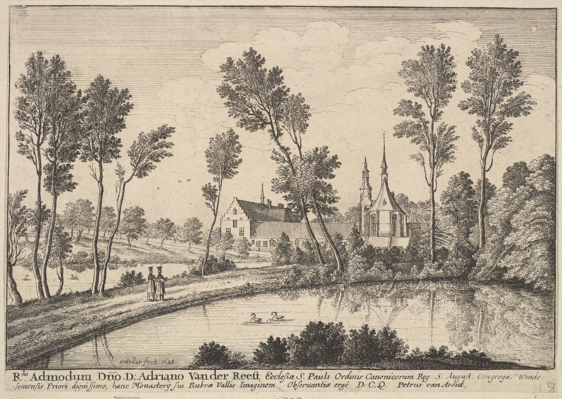 Rothendael Abbey by Wenceslaus Hollar