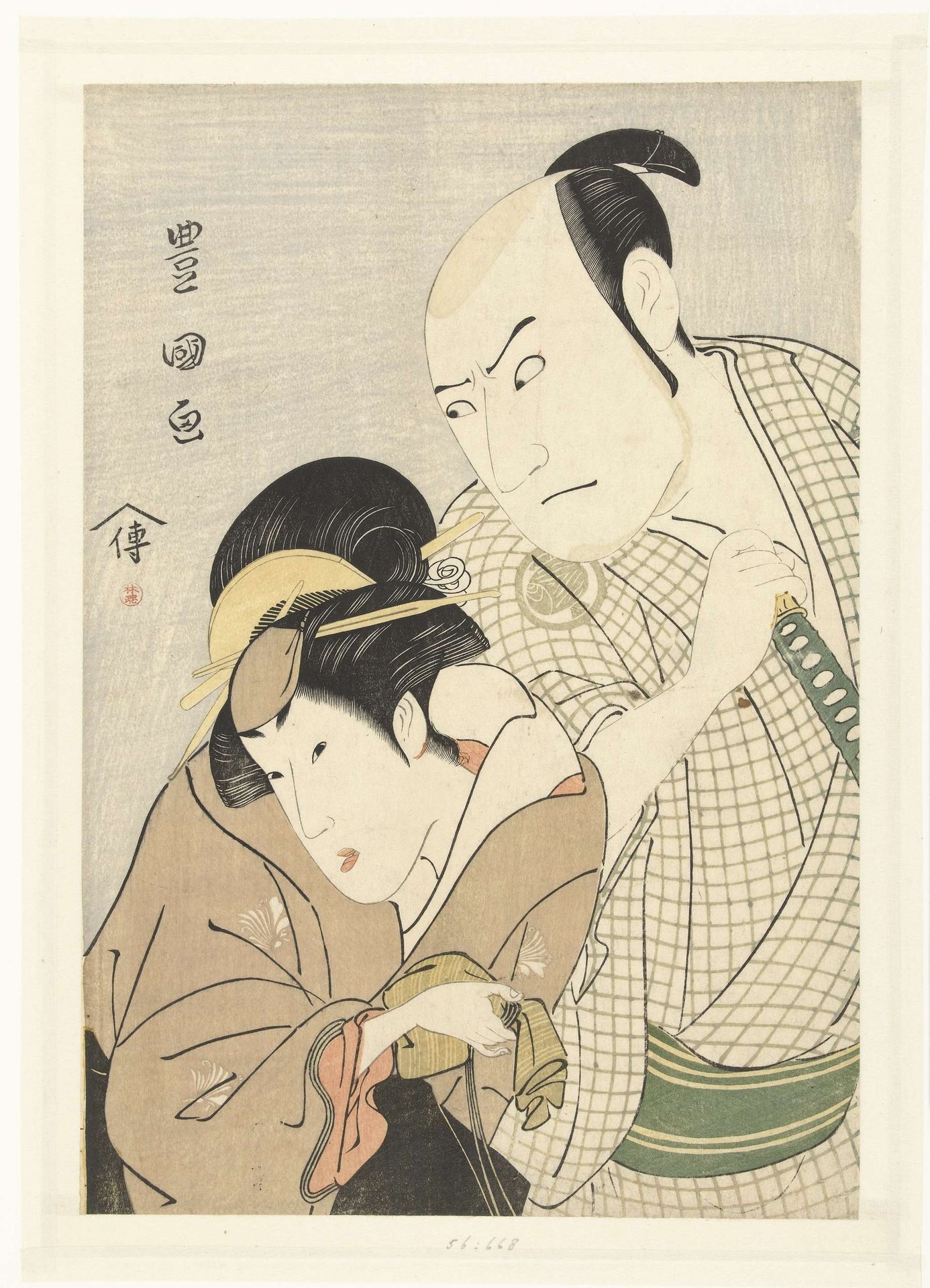 Portret van Sawamura Sojuro III en Segawa Kikunojo III by Utagawa Toyokuni I