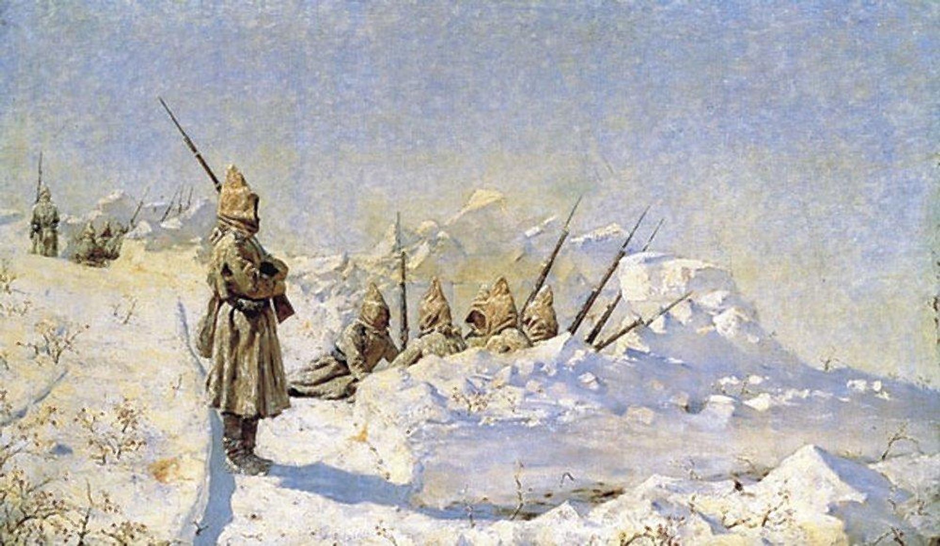 Snowy trenches (Russian position on the Shipka Pass) by Vasily Vereshchagin