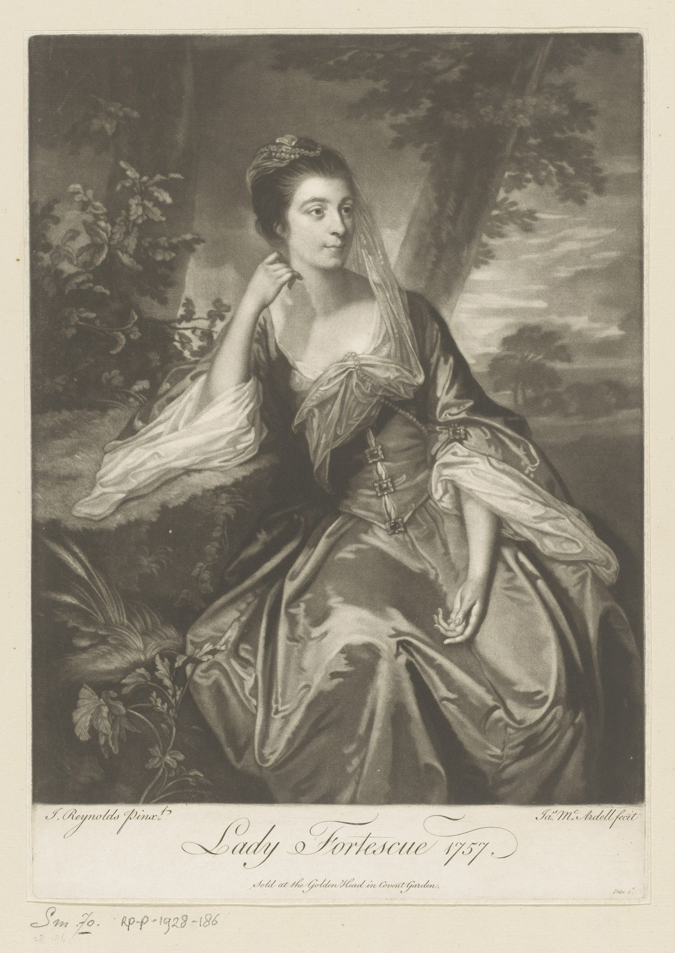 Portret van Anne Fortescue by James McArdell