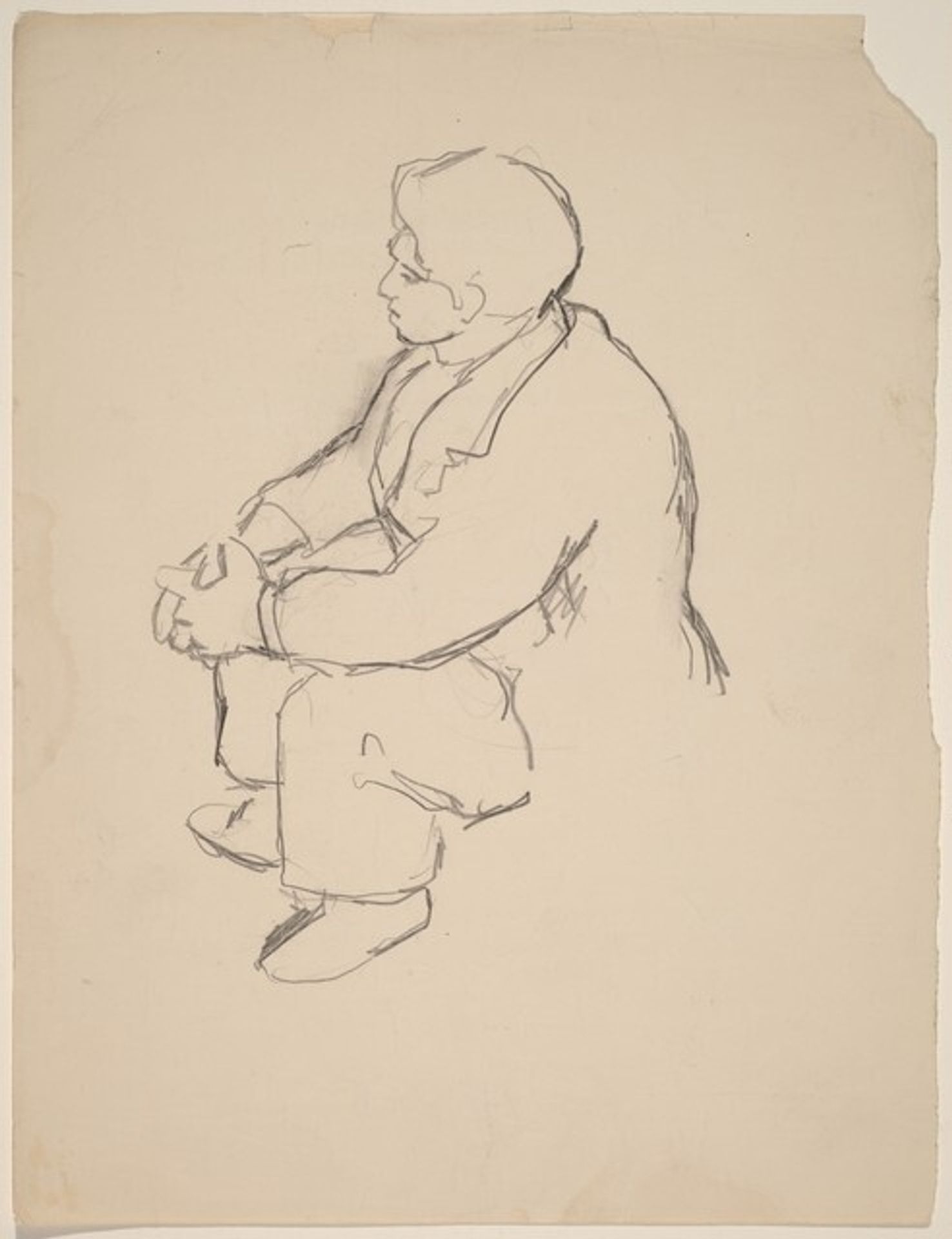 Seated man Seen from Above, Hands Folded by Mark Rothko