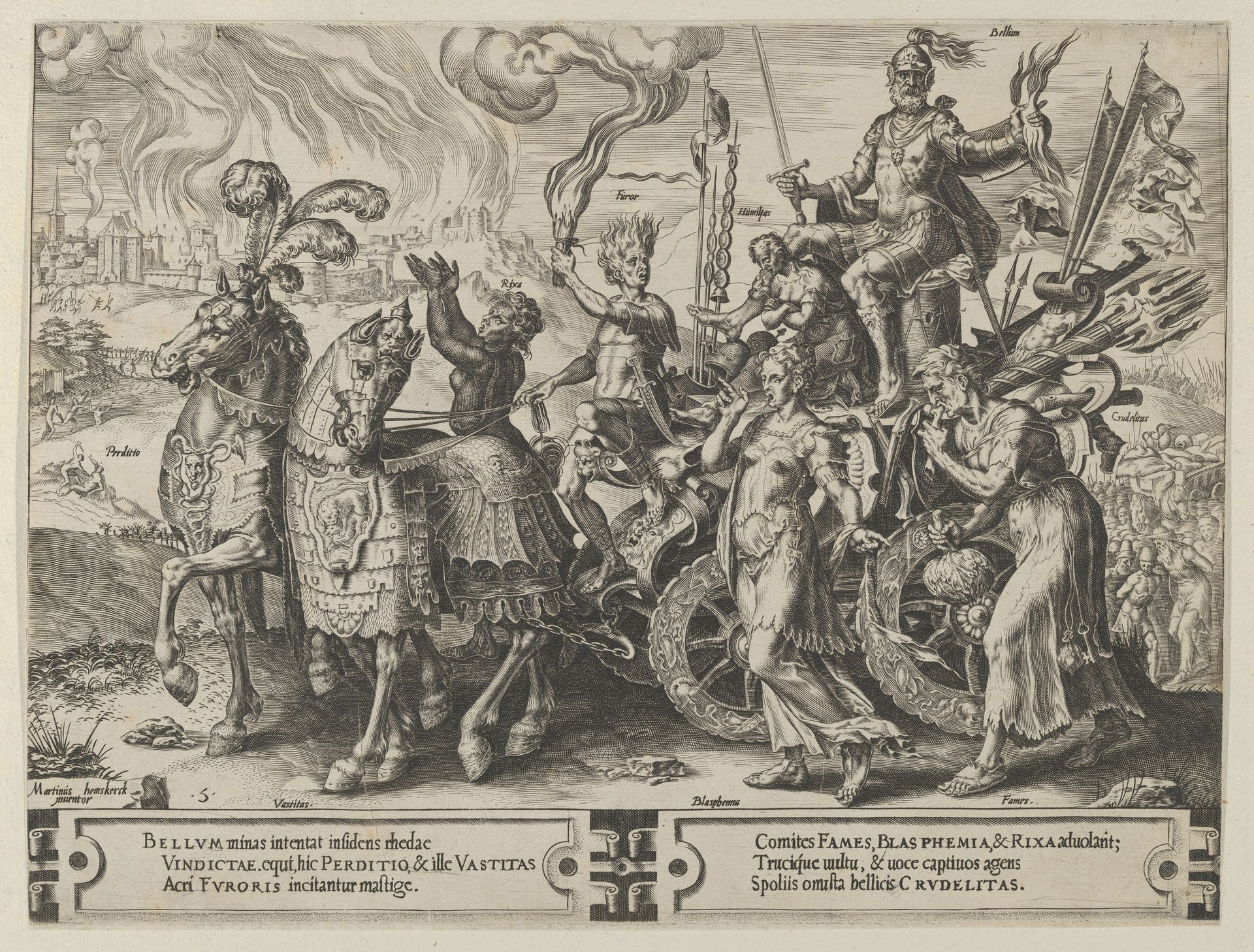 The Triumph of War, from The Cycle of the Vicissitudes of Human Affairs, plate 5 by Cornelis Cort