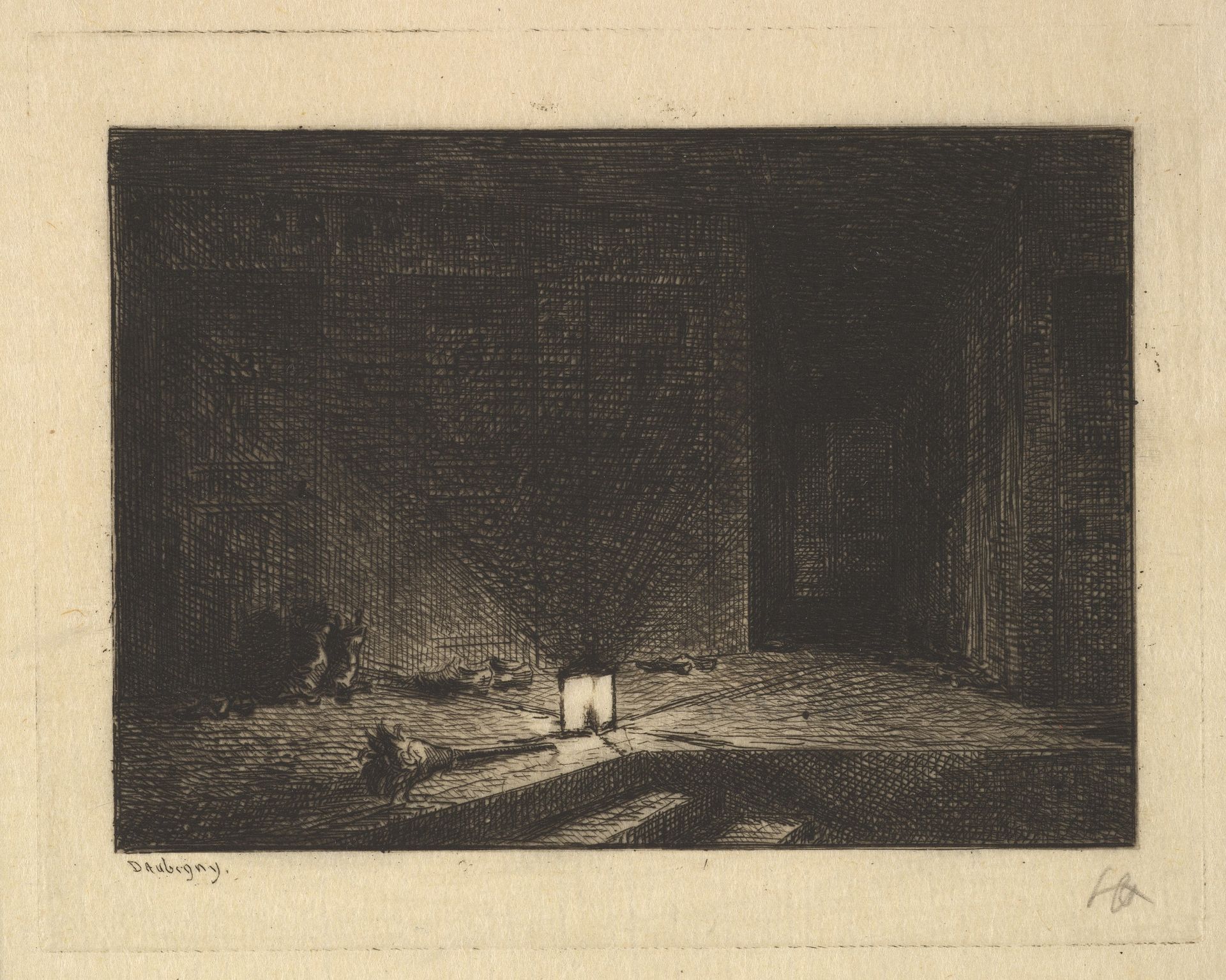 Interior of an Inn by Charles François Daubigny