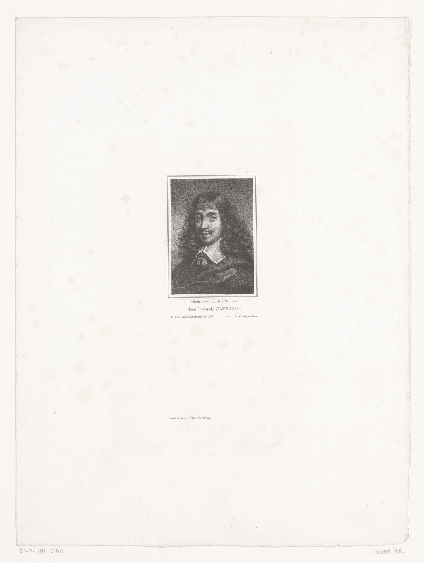 Portret van Jean-François Sarrasin by Bernard Romain Julien