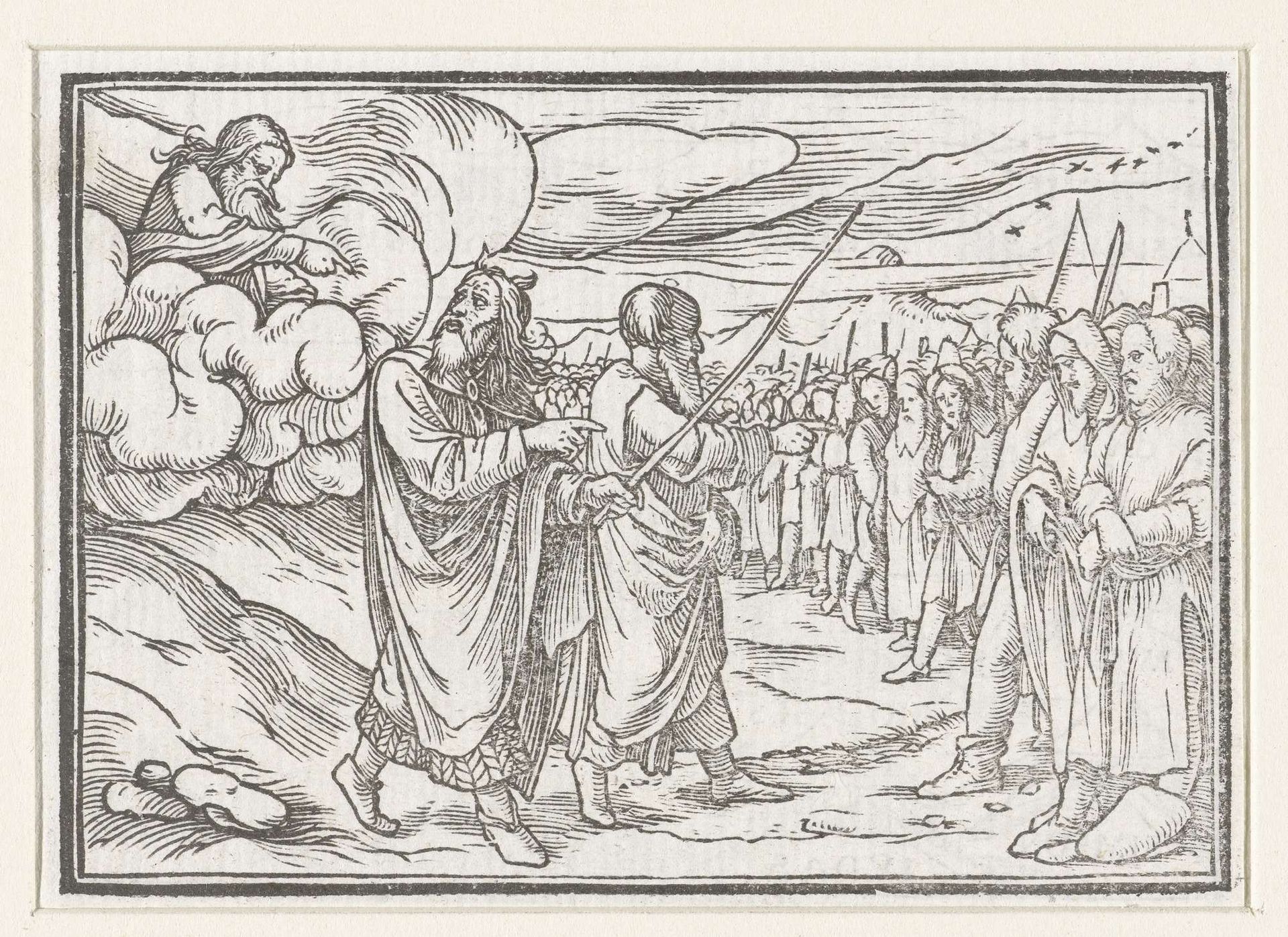 Mozes en Aäron tellen de Israëlieten by Hans (II) Holbein