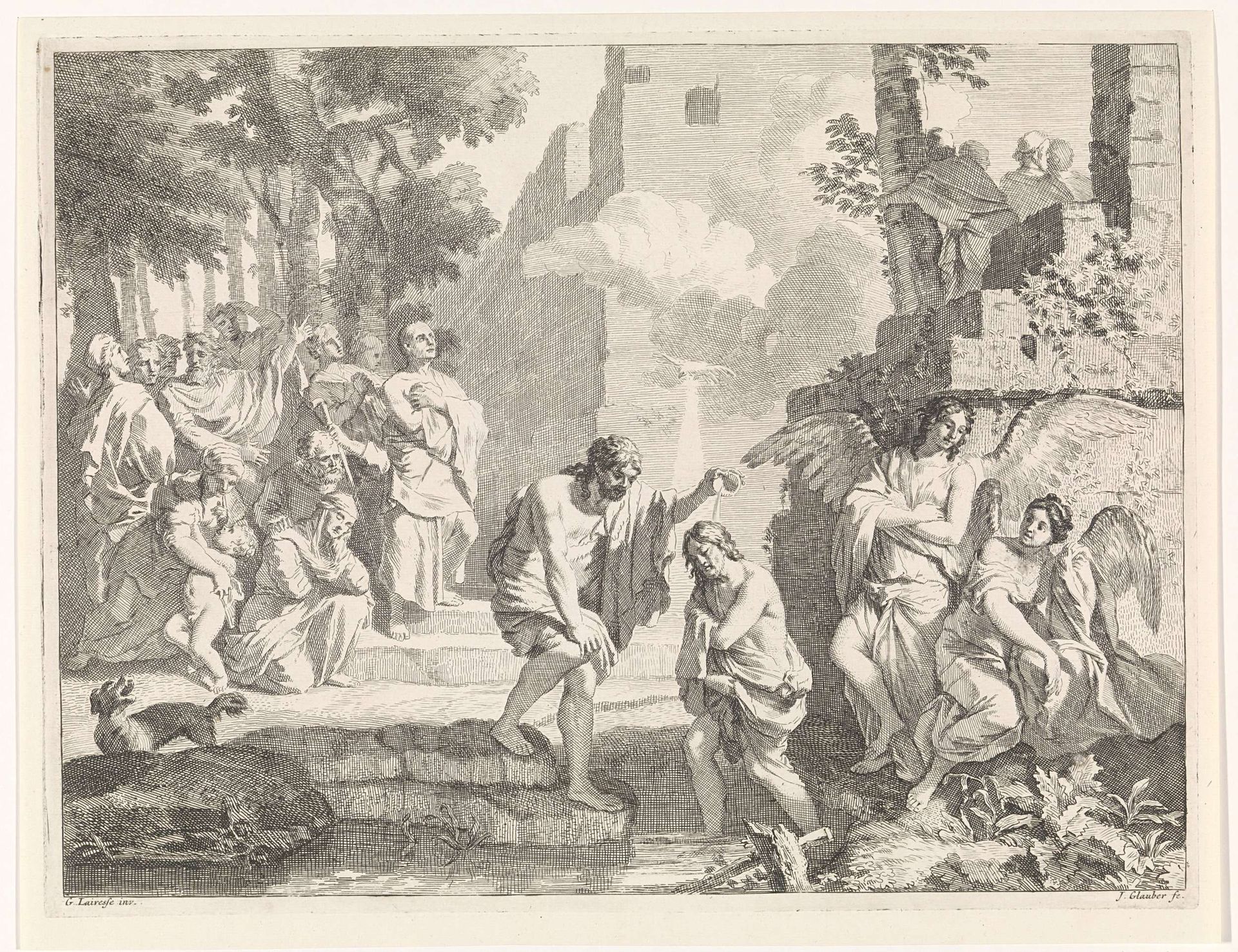 Doop van Christus by Johannes Glauber