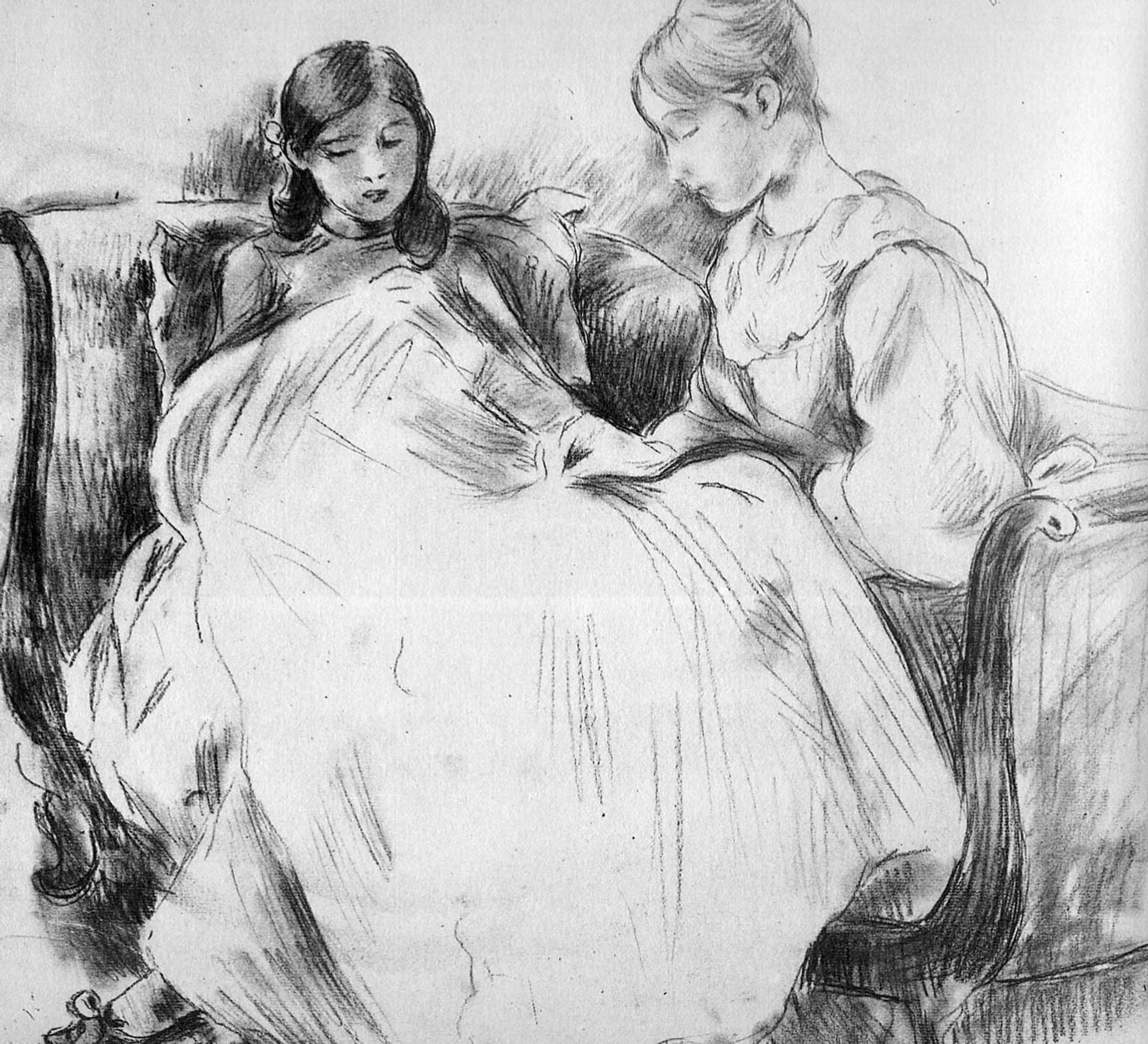 The seamstress Sun by Berthe Morisot