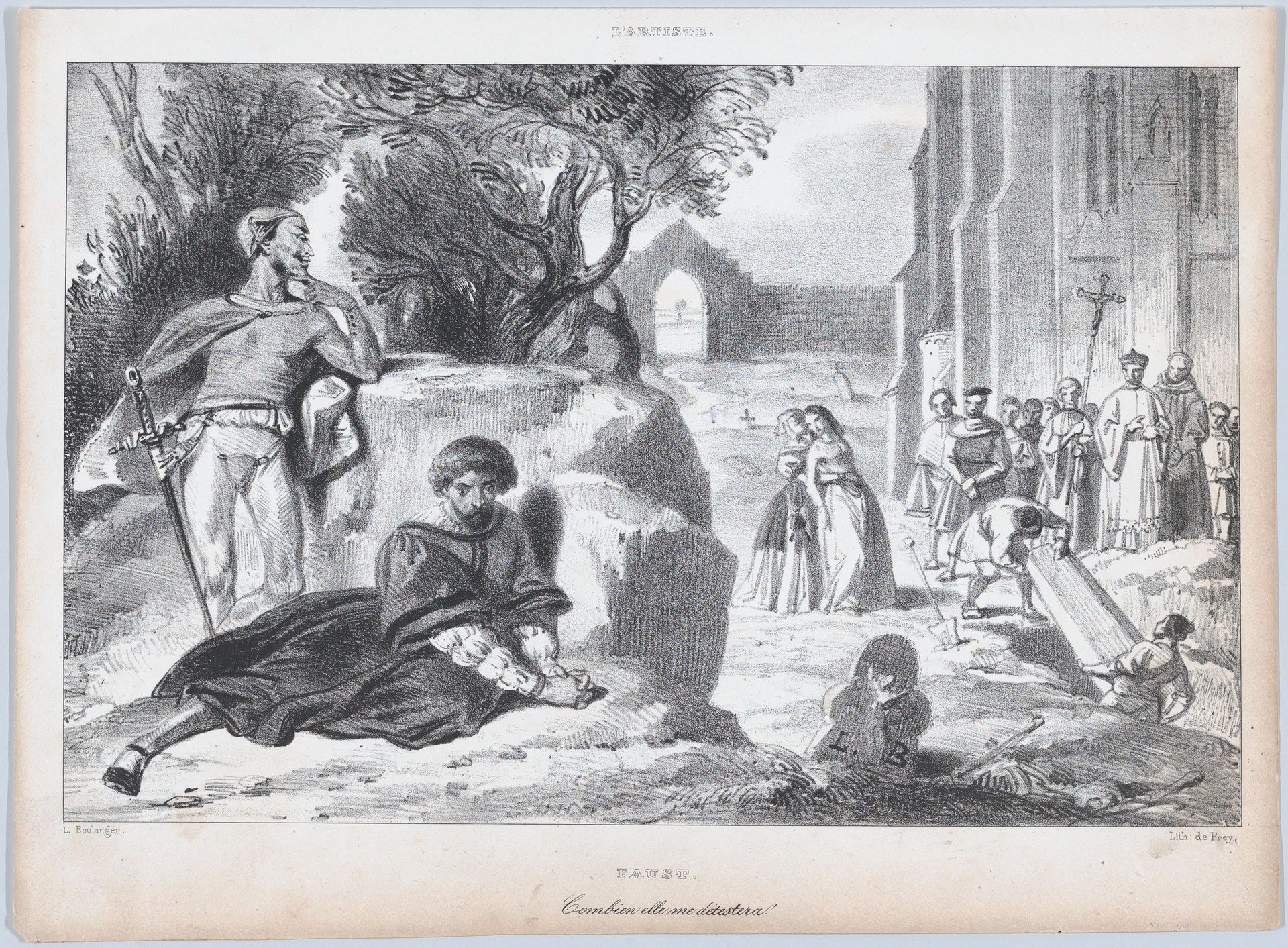 How Much She Hates Me!, from "L'Artiste" by Louis Boulanger