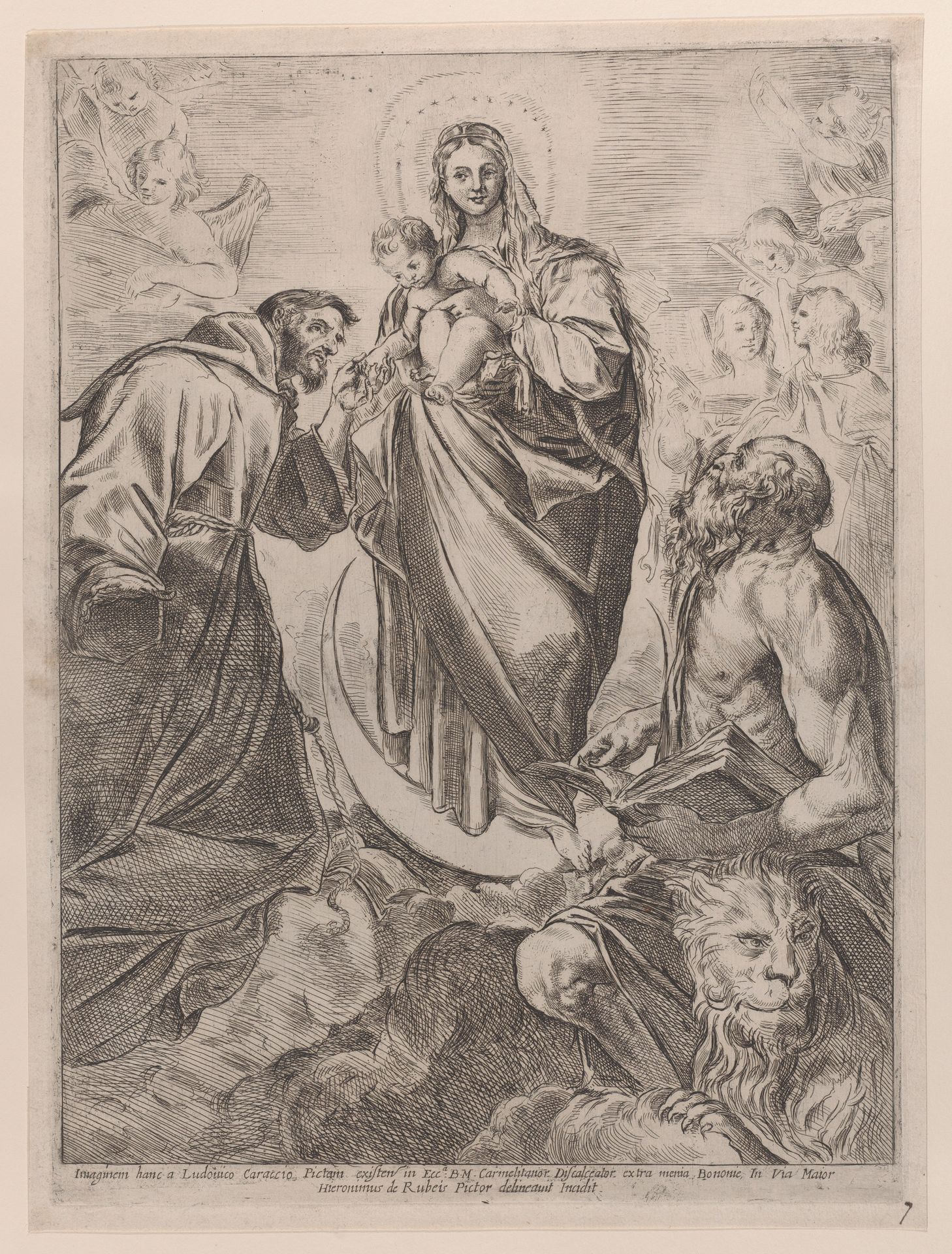 The Virgin with Saints Jerome and Francis by Girolamo Rossi, the Elder, born ca. 1630