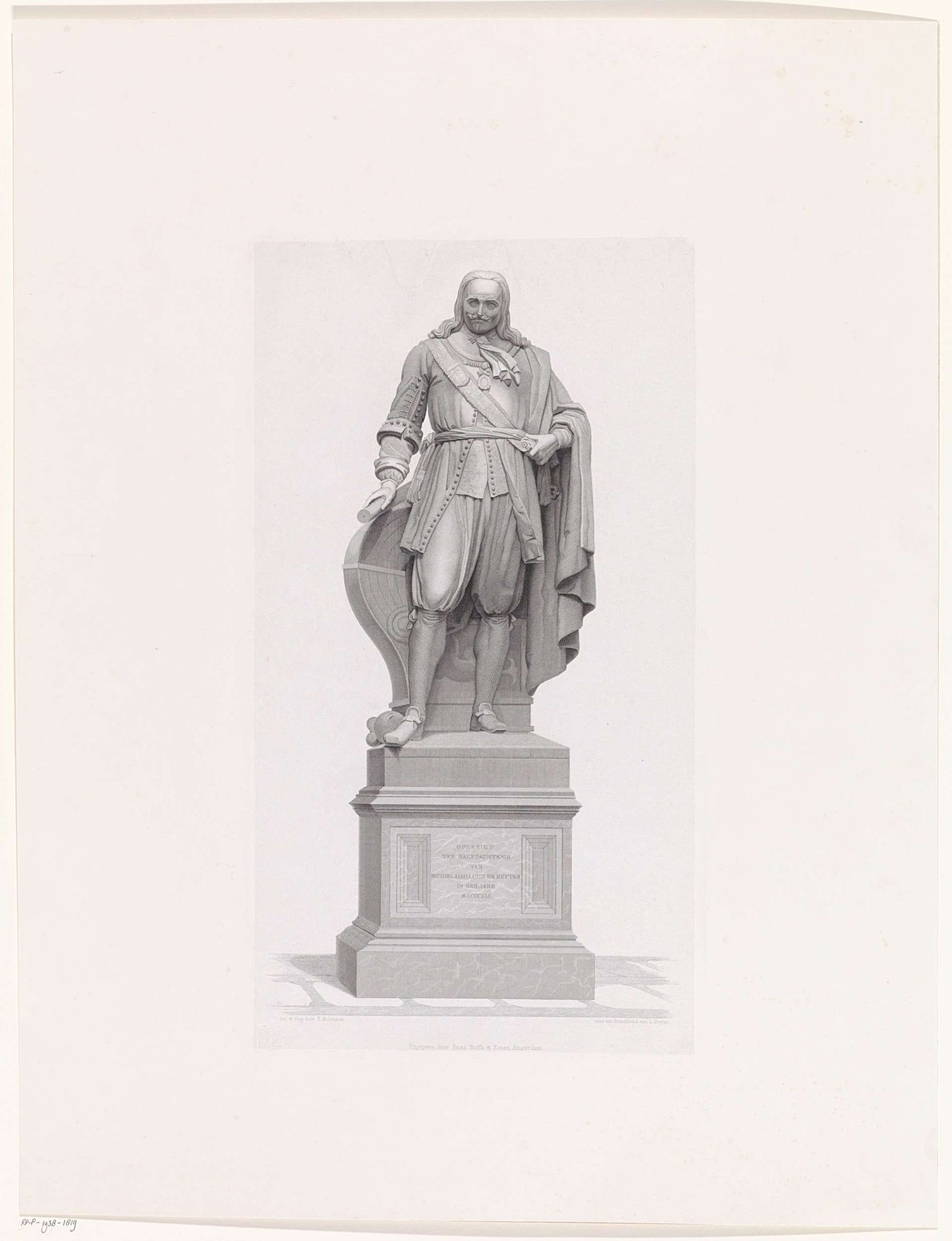 Standbeeld van Michiel de Ruyter by Frans (1821-1886) Molenaar