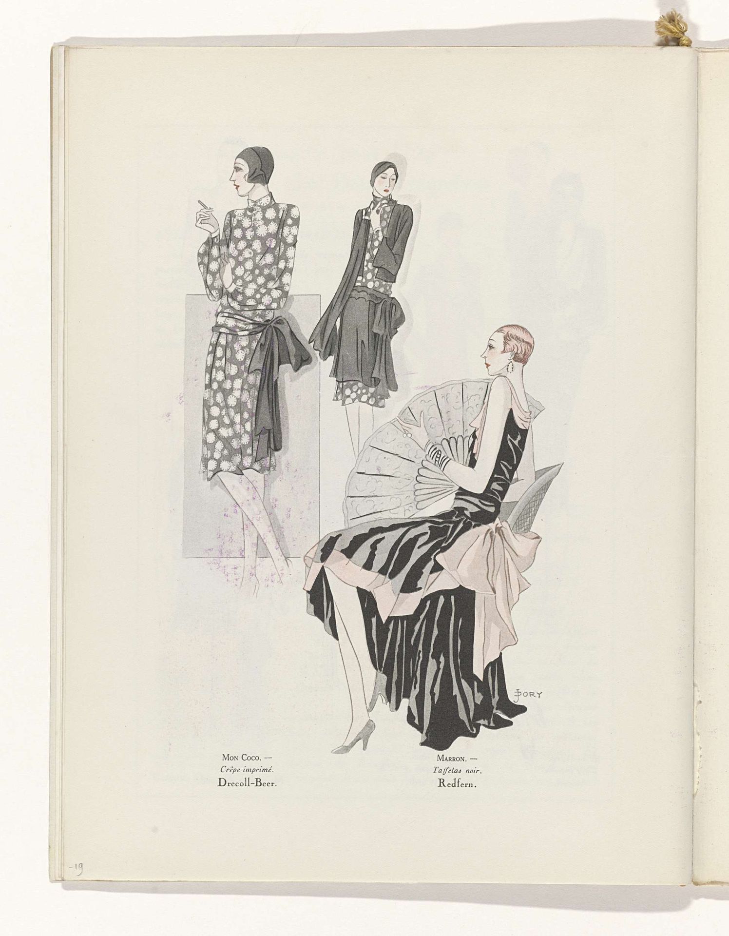 Art - Goût - Beauté, Feuillets de l' élégance féminine, Juin 1929, No. 106, 9e Année, p.19 by J. Dory