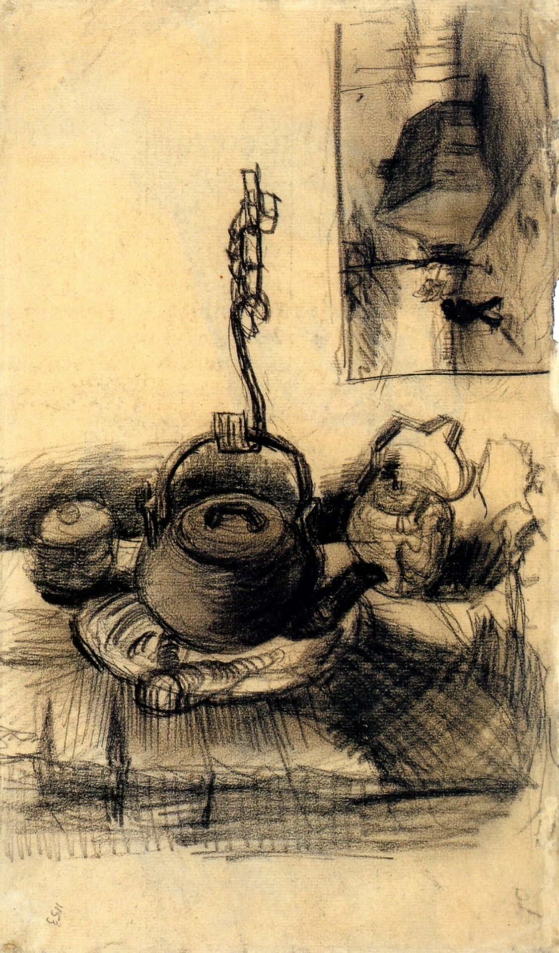 Kettle Over a Fire, and a Cottage by Night by Vincent van Gogh