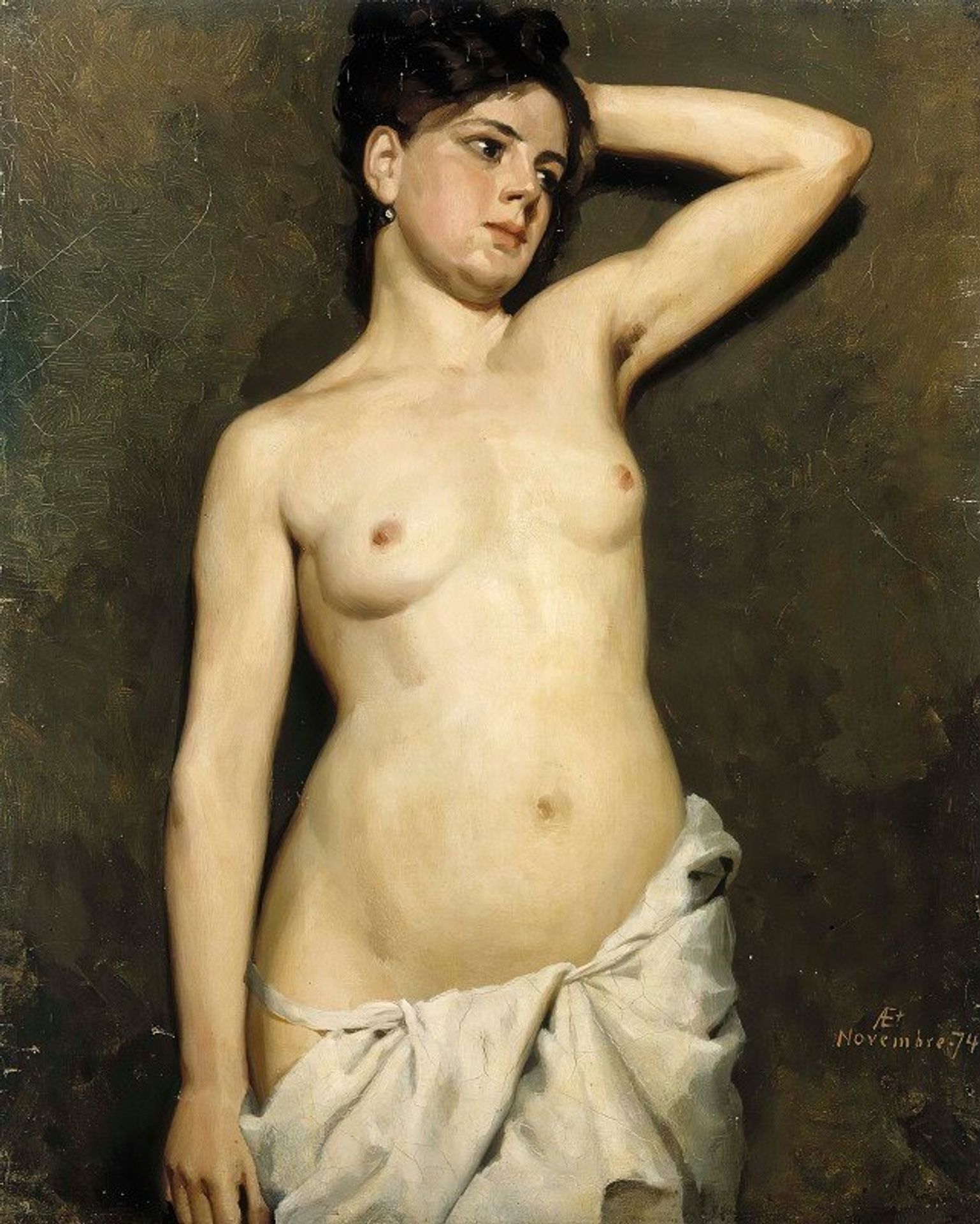 Female Nude, Study by Albert Edelfelt