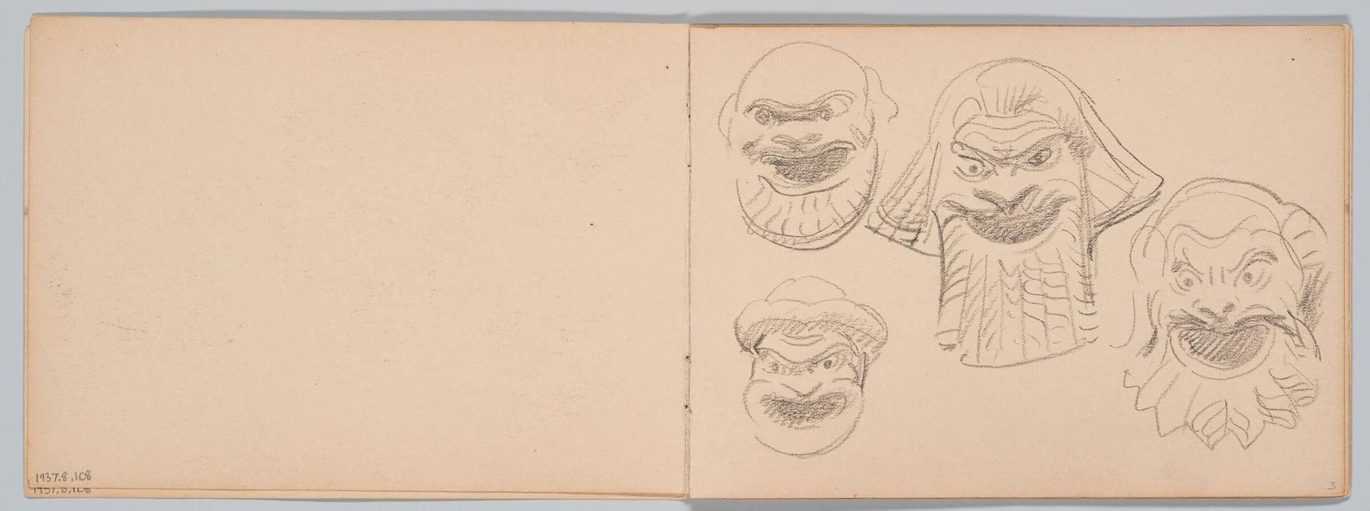 Sketch of Four Roman Masks by John Singer Sargent
