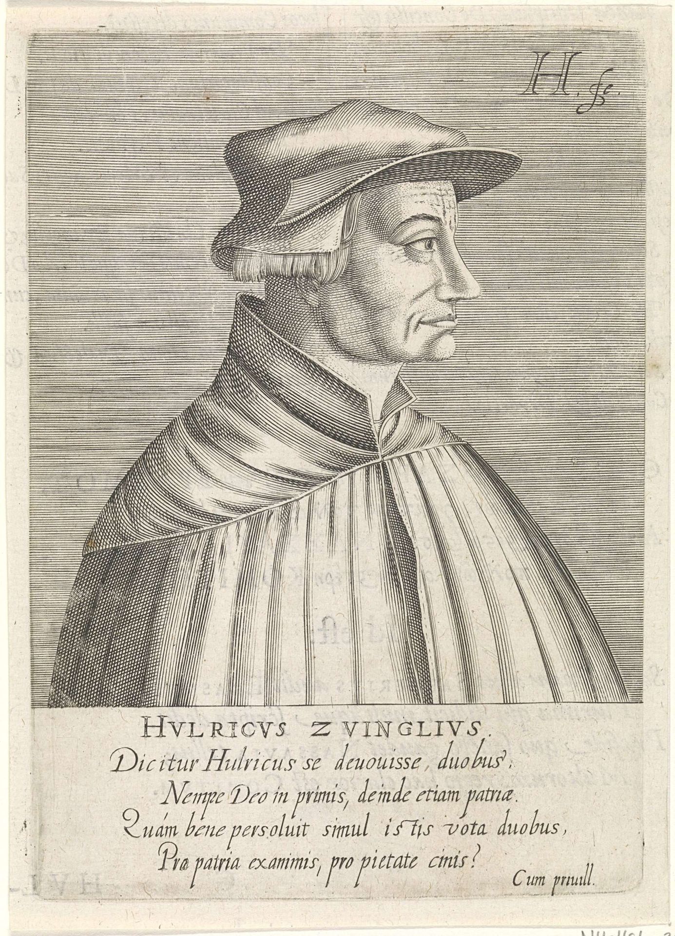 Portret van Ulrich Zwingli by Hendrick Hondius I