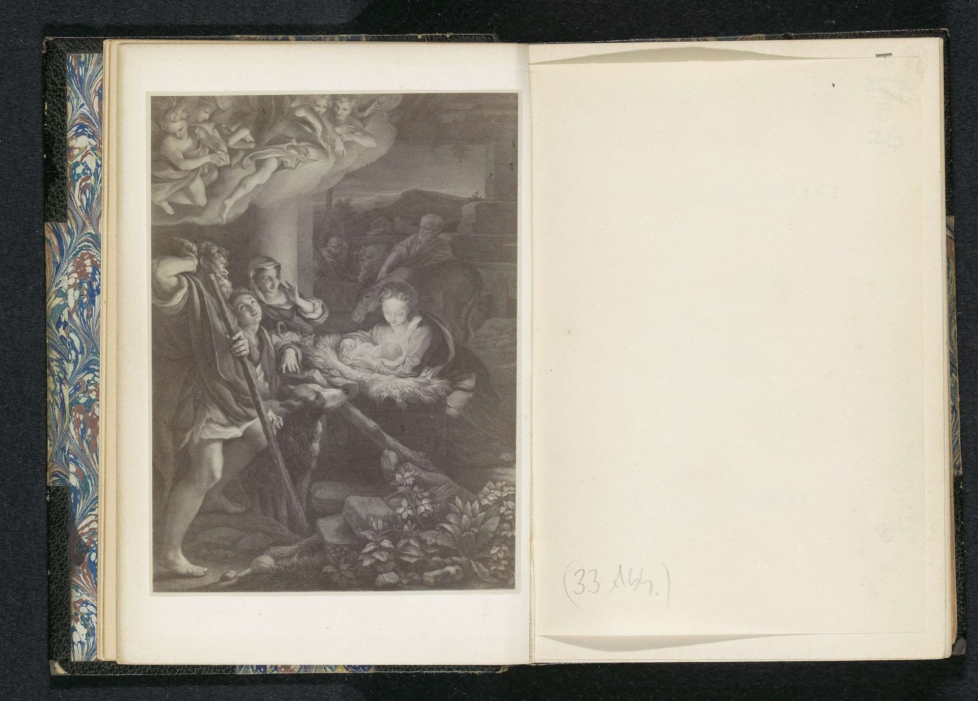 Fotoreproductie van een schilderij, voorstellende de Geboorte van Christus by Anonymous