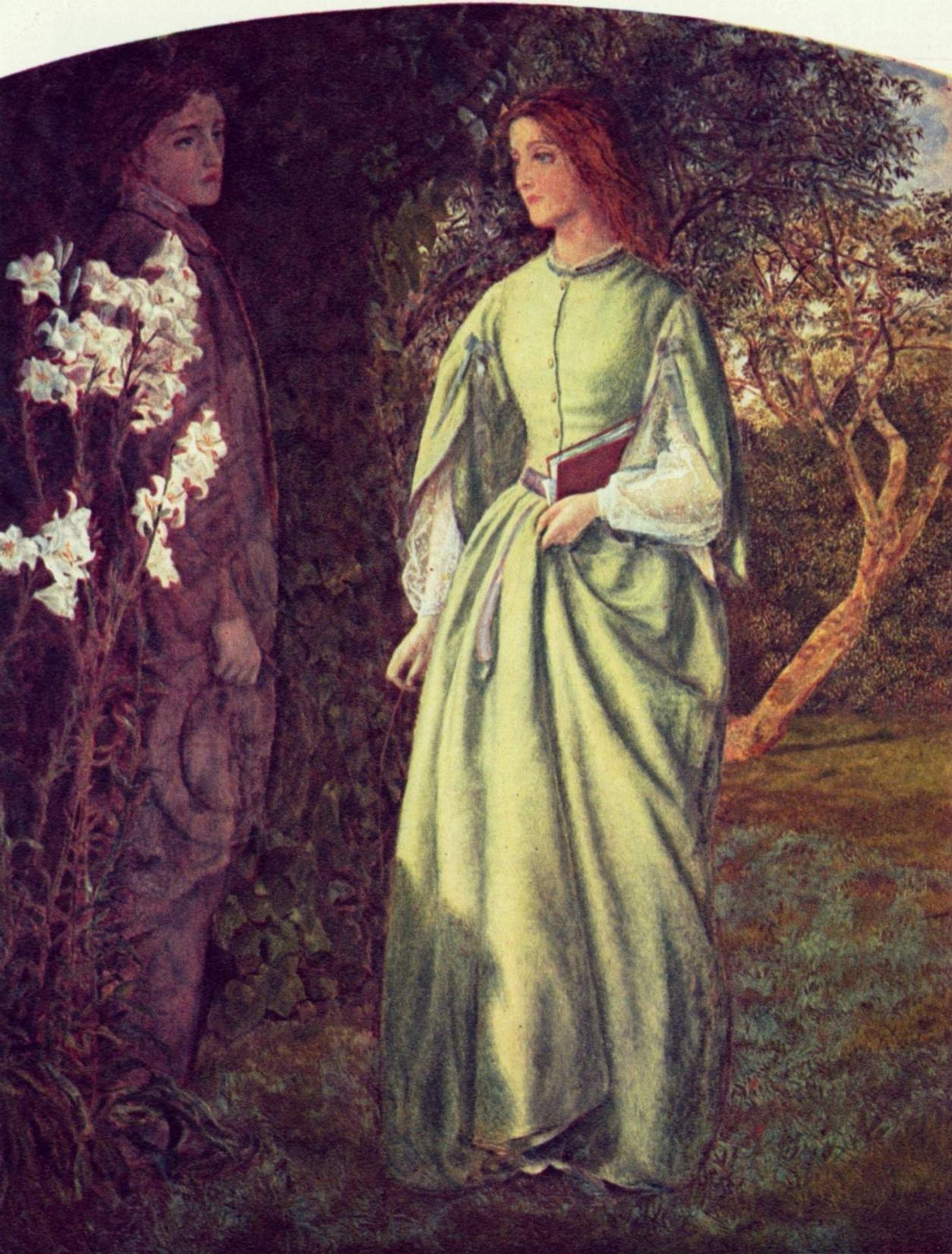 Aurora Leigh's Dismissal of Romney - (The Tryst) by Arthur Hughes