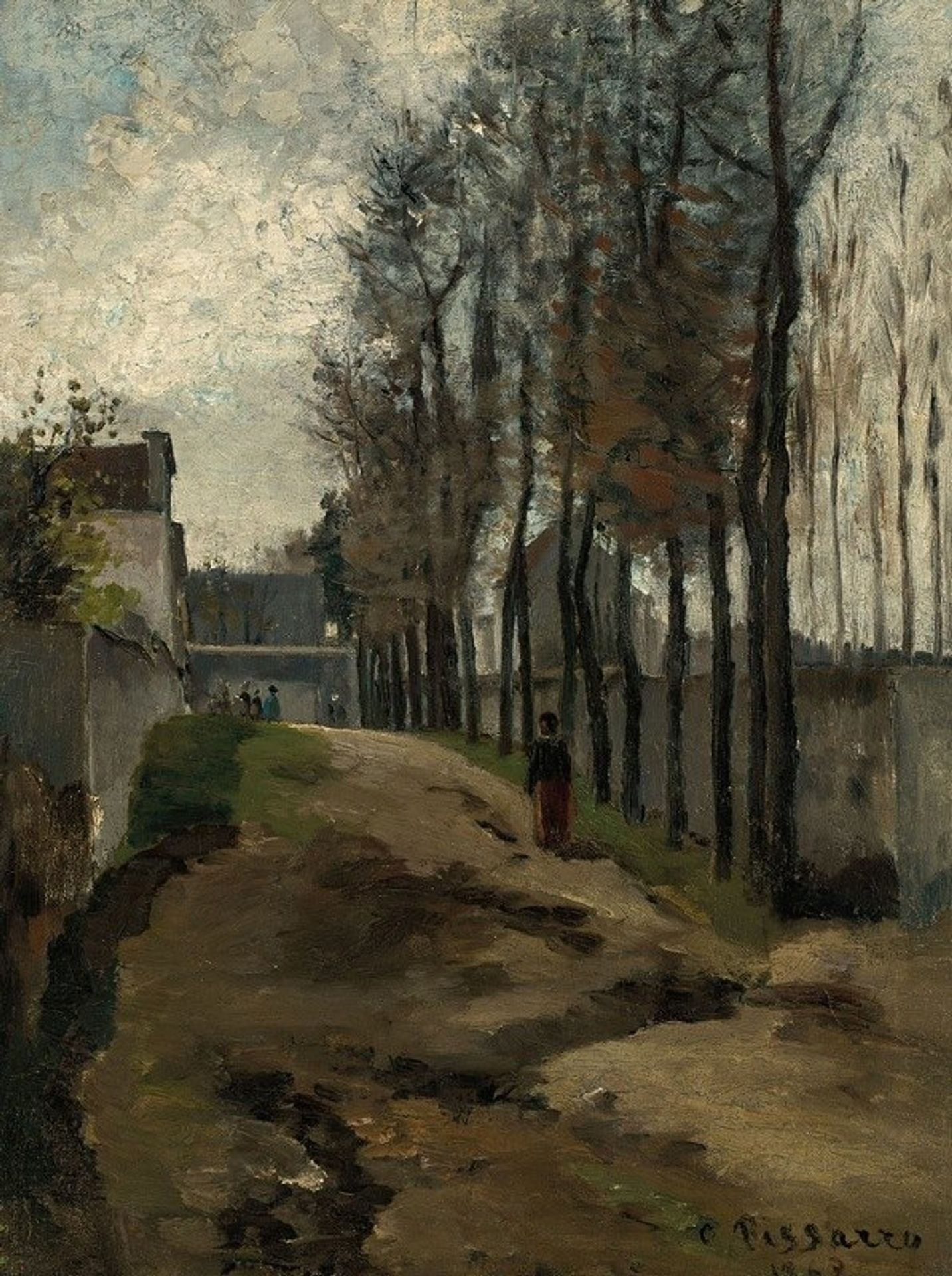 Le Chemin, paysage hivernal by Camille Pissarro