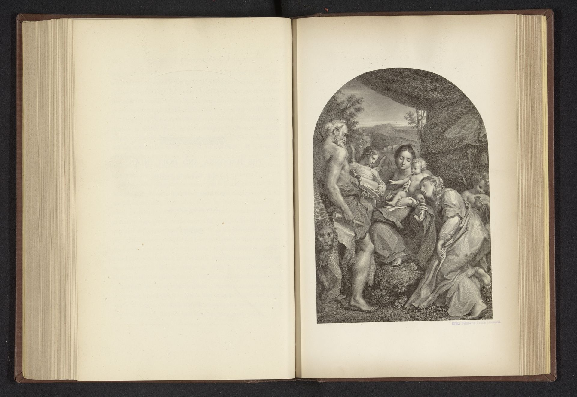 Fotoreproductie van een prent naar het schilderij Madonna van de heilige Hiëronymus by Anonymous
