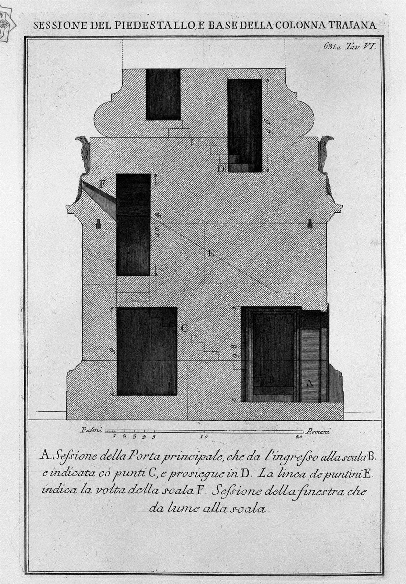 Section as above, the main door and window by Giovanni Battista Piranesi