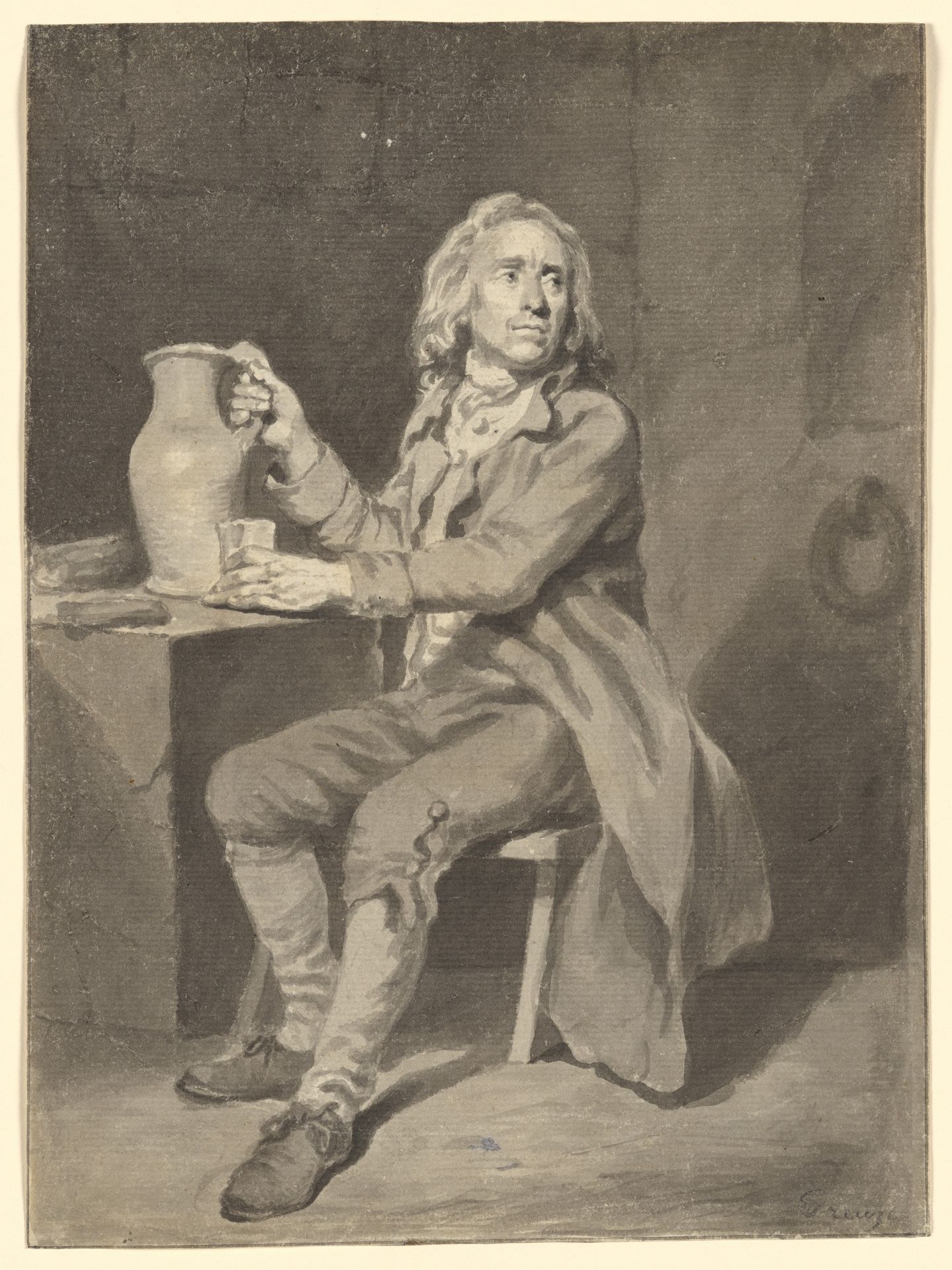 Seated Man with a Pitcher and a Glass by Jean Jacques de Boissieu