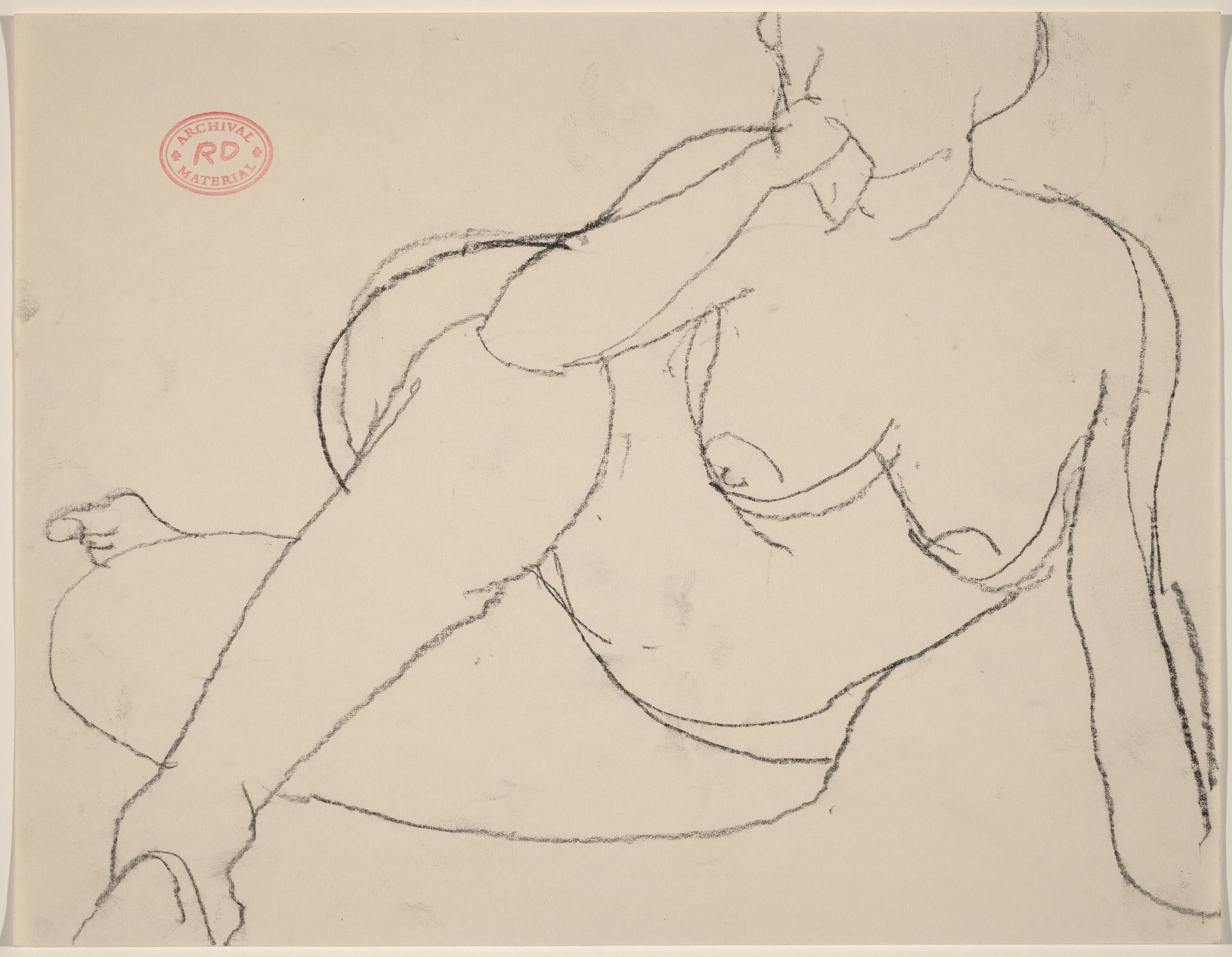 Untitled [nude resting on her left side] by Richard Diebenkorn