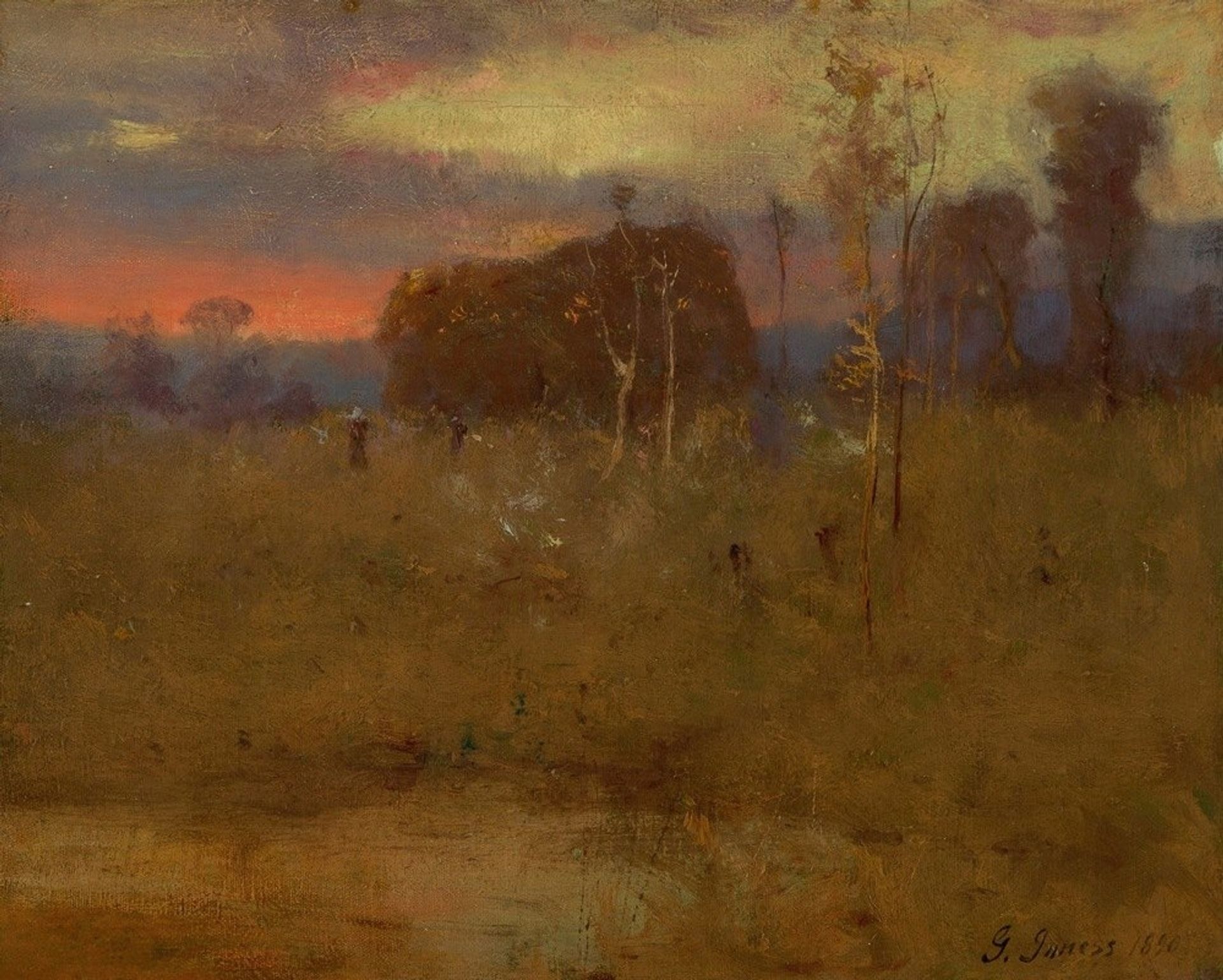 Afterglow on the Meadow by George Inness