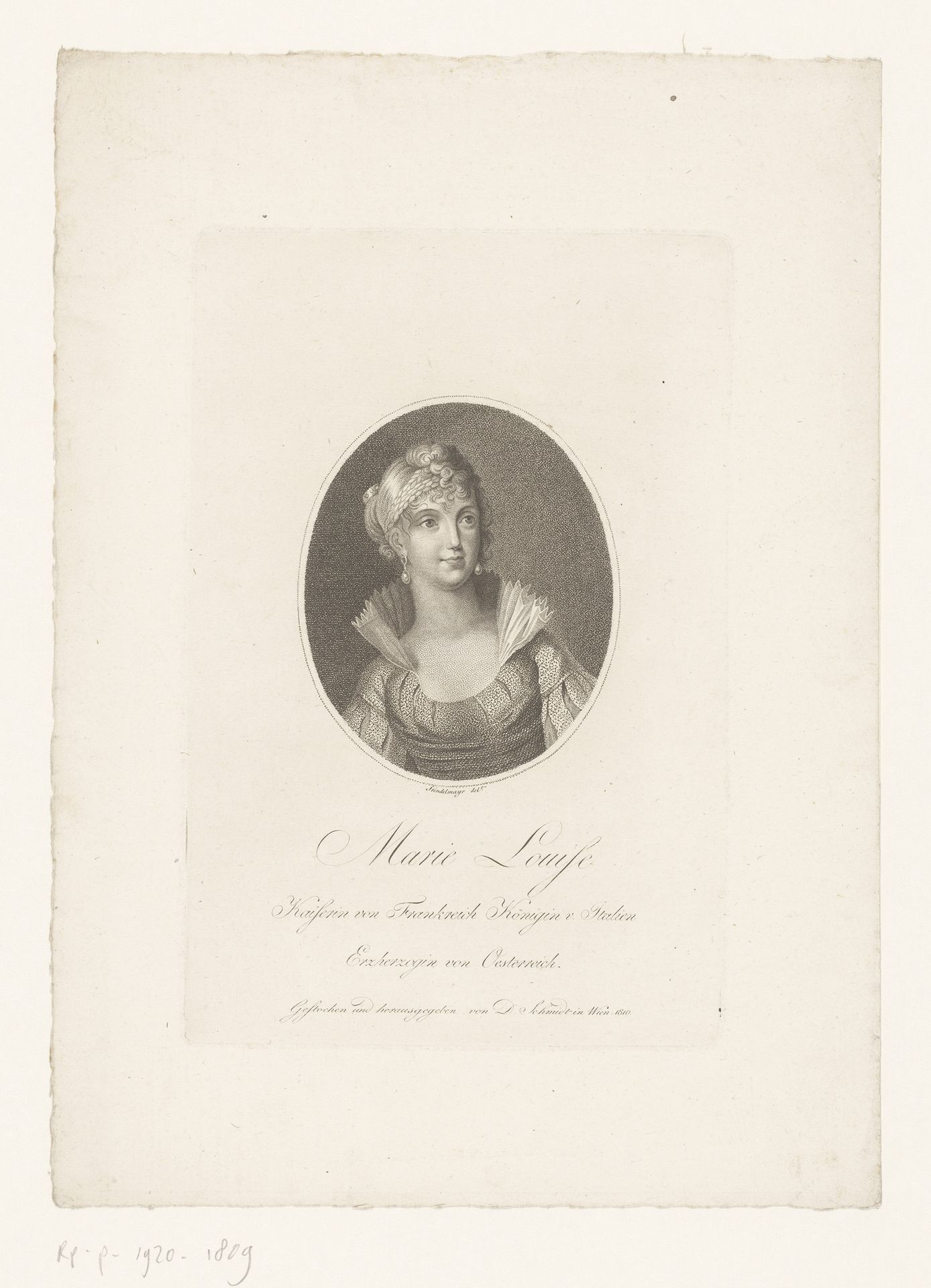 Portret van Marie Louise van Oostenrijk, keizerin der Fransen by D. Schmidt