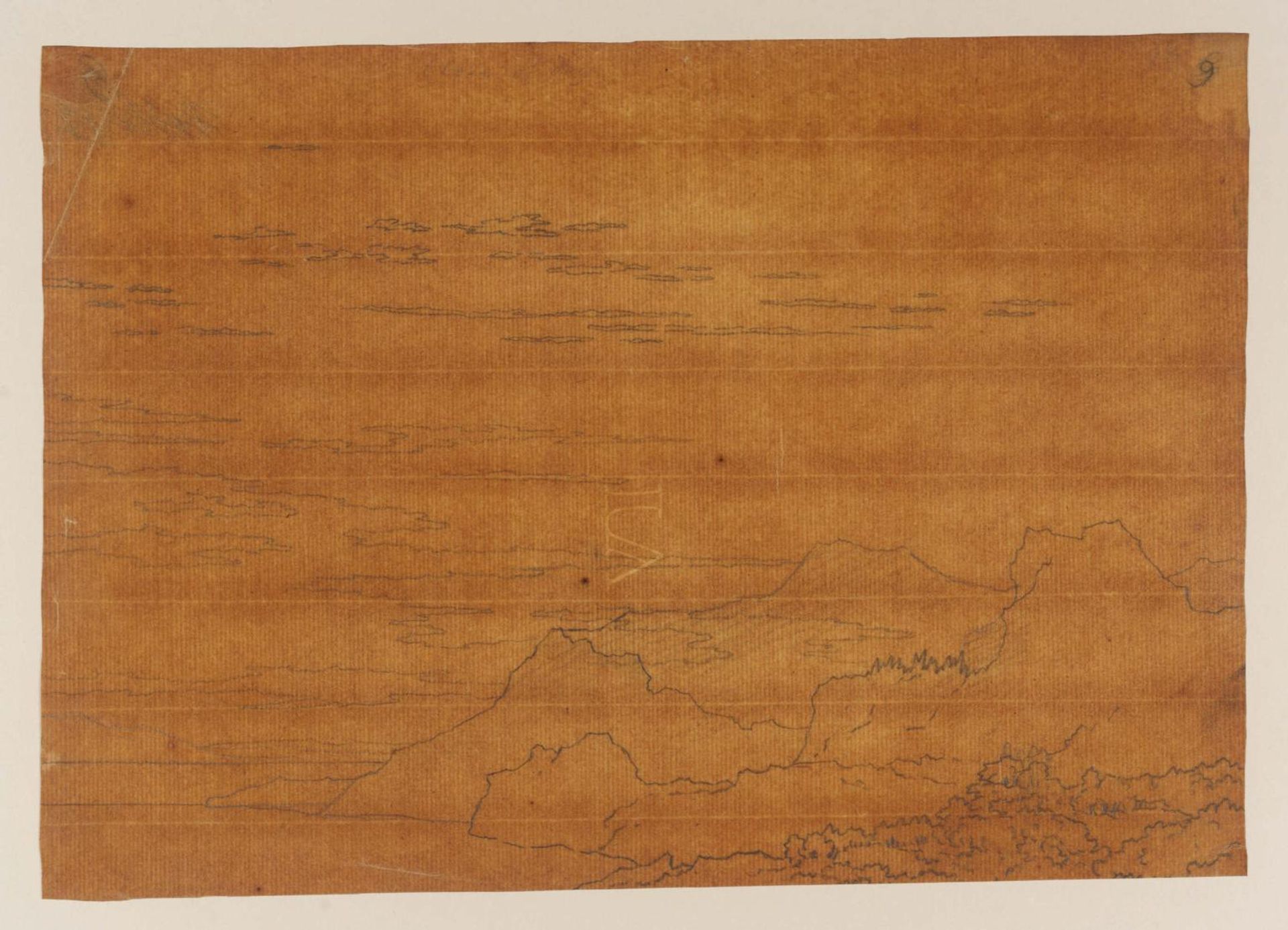 Close of Day. Mountains over the Sea to Left. Schematic Sky by Alexander Cozens