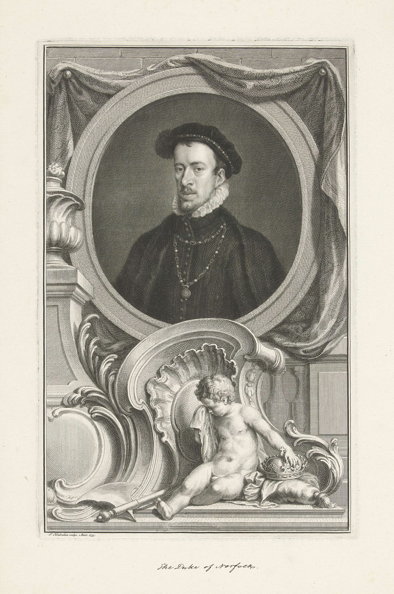 Portret van Thomas Howard by Jacob Houbraken