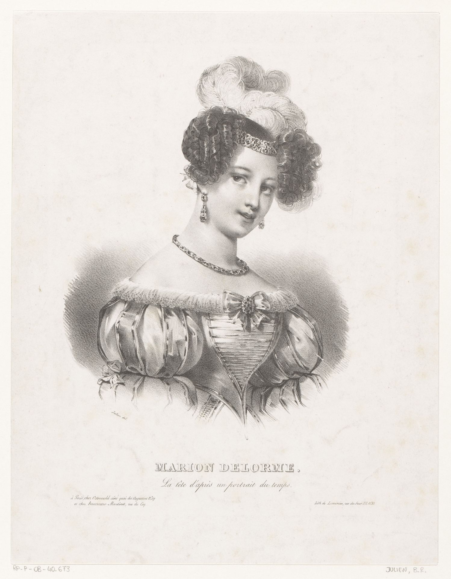 Portret van Marion Delorme by Bernard Romain Julien
