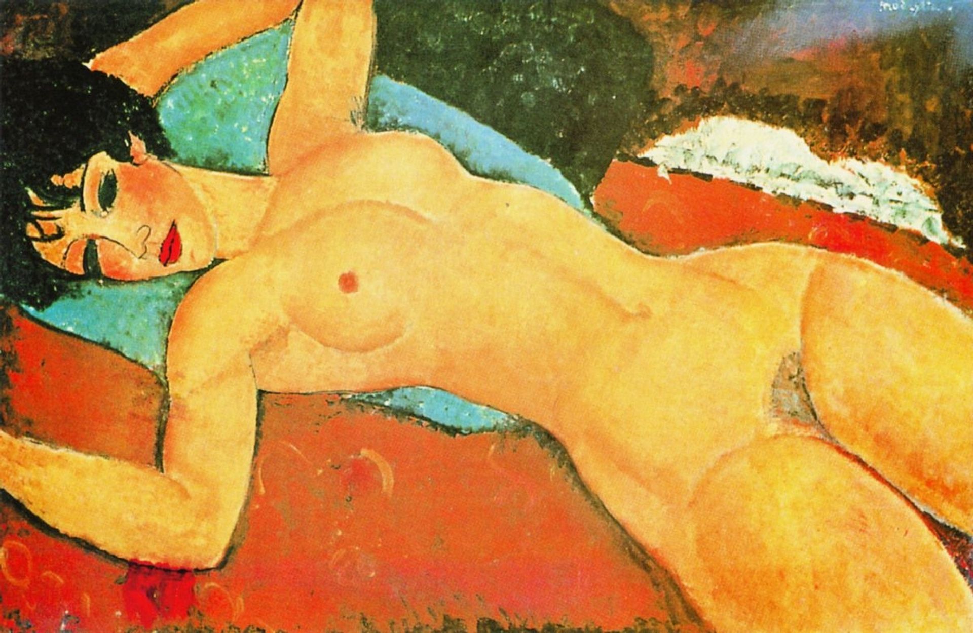 Sleeping Nude with Arms Open (Red Nude) by Amedeo Modigliani