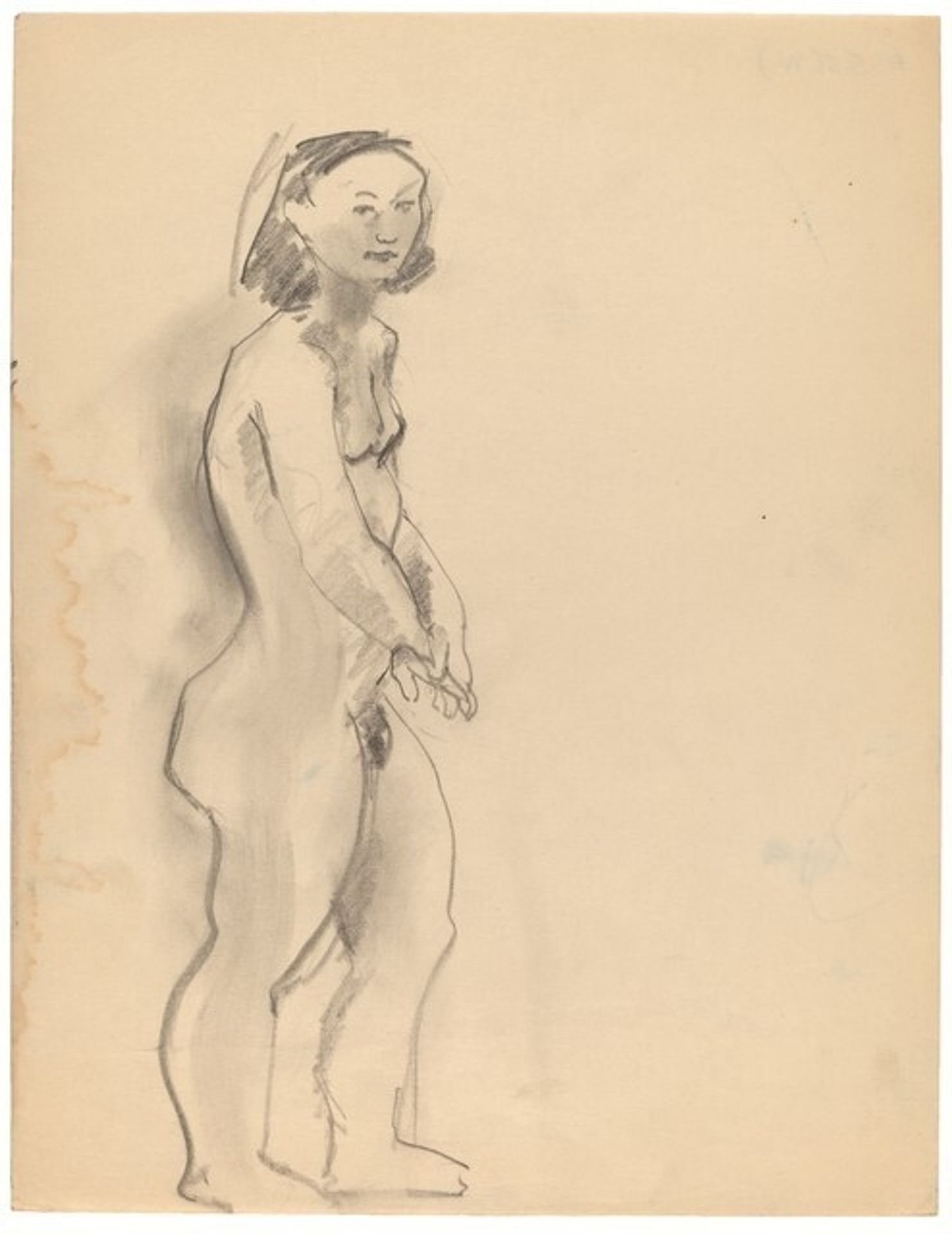 Standing Nude, Three-quarter View Facing Right, Head Turned to Viewer [recto] by Mark Rothko
