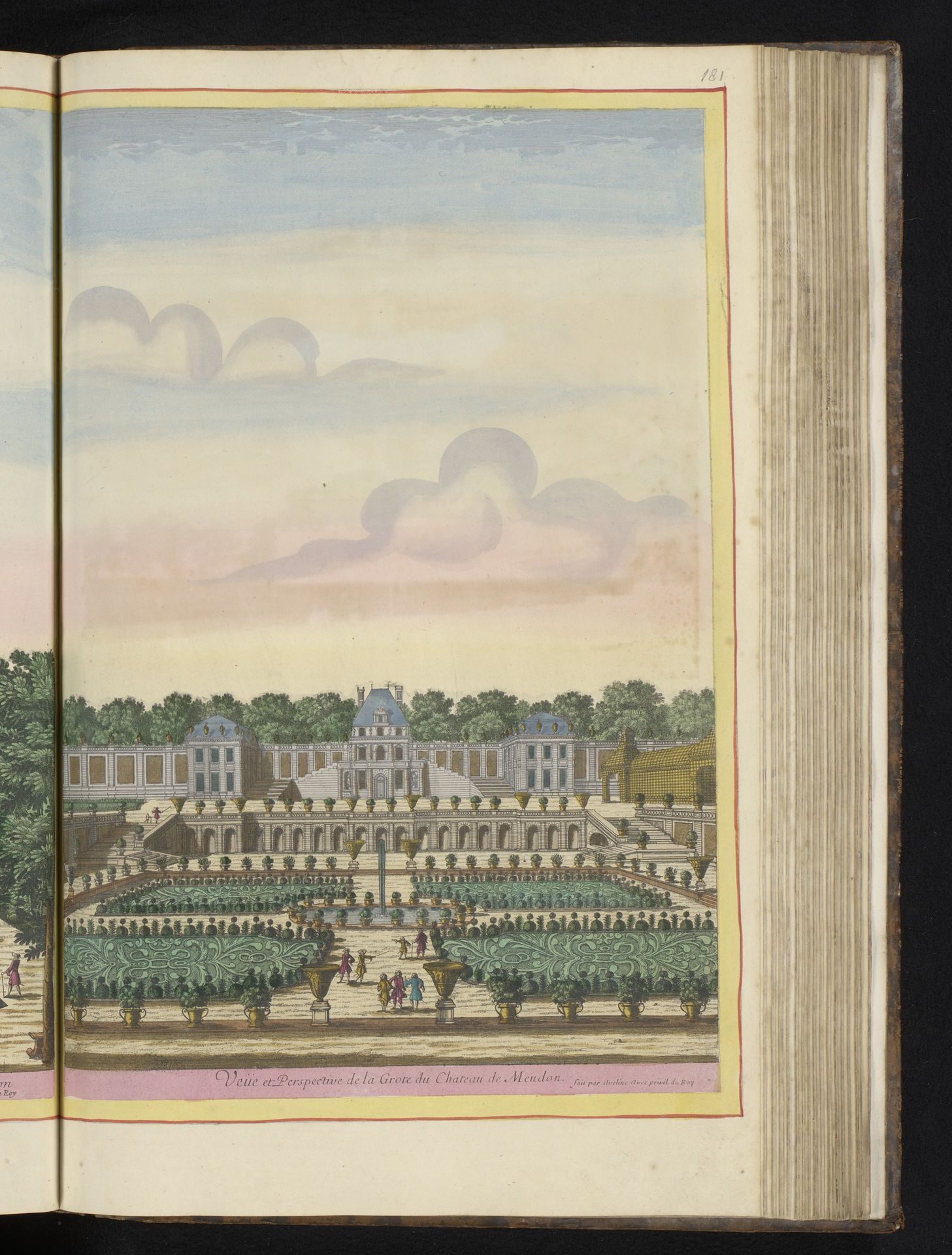 Gezicht op de zogenaamde Grot bij het kasteel van Meudon by Pierre Aveline