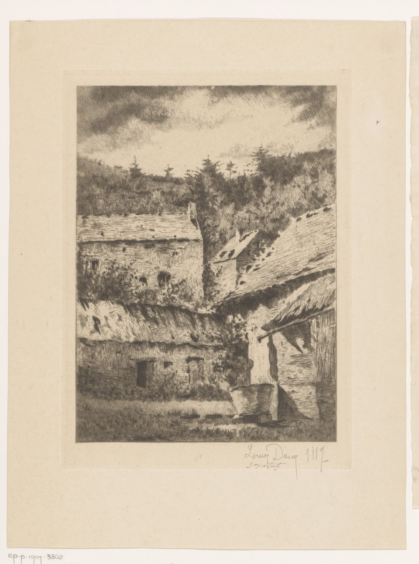 Heuvelachtig landschap met boerenhofstede by Louise Danse