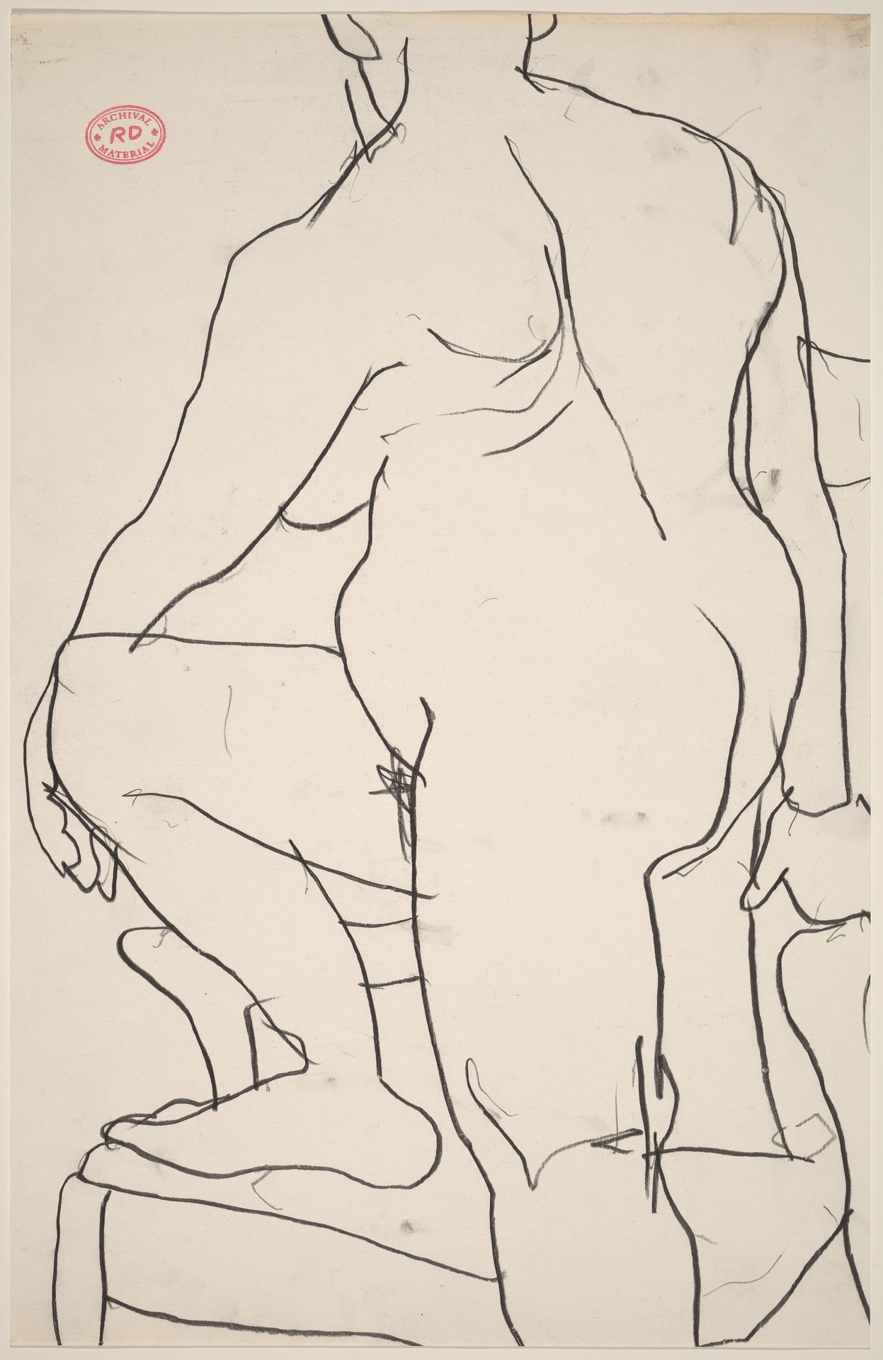 Untitled [female nude with right leg on chair] by Richard Diebenkorn