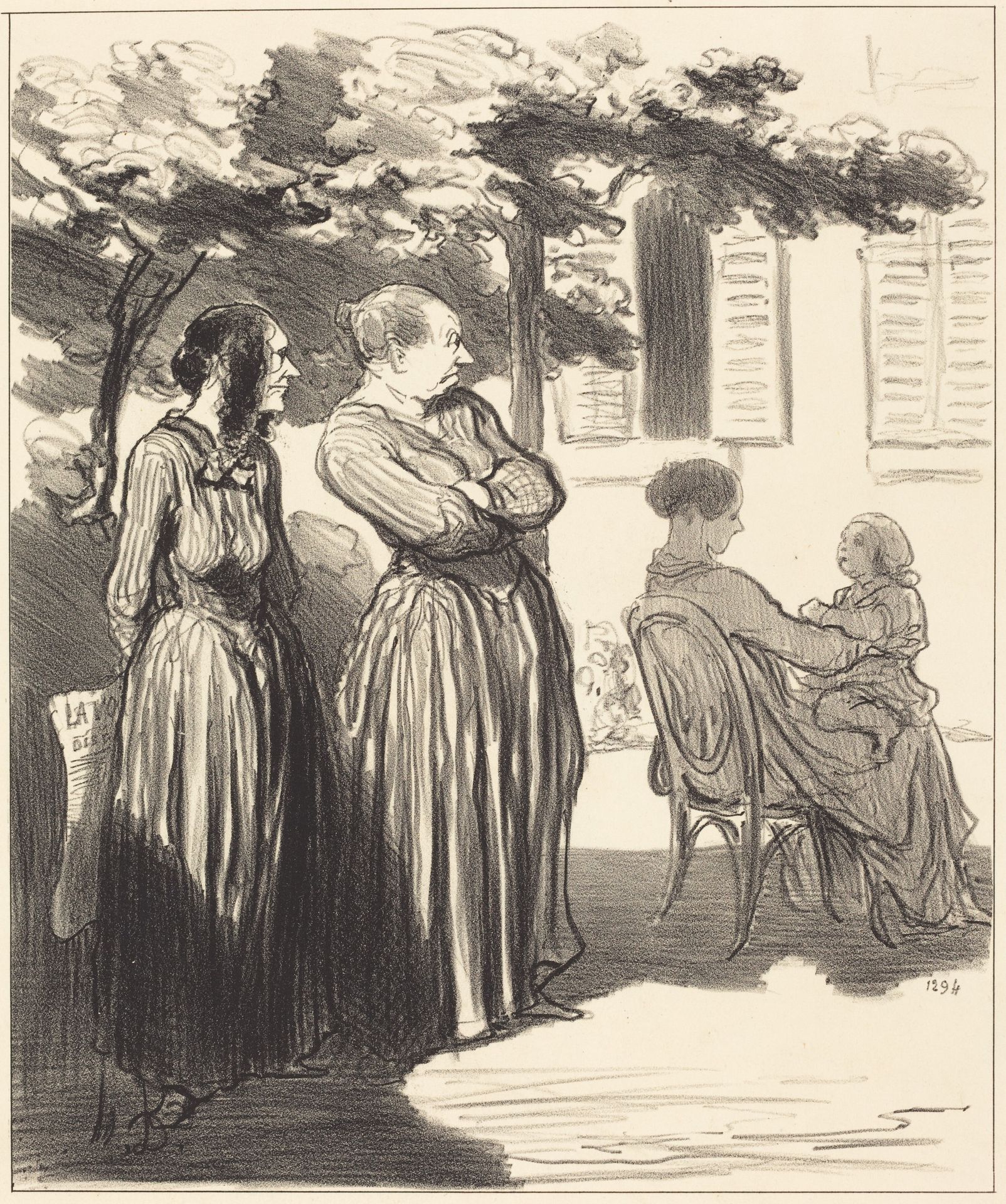 Voila une femme qui, a l'heure solennelle... by Honoré Daumier