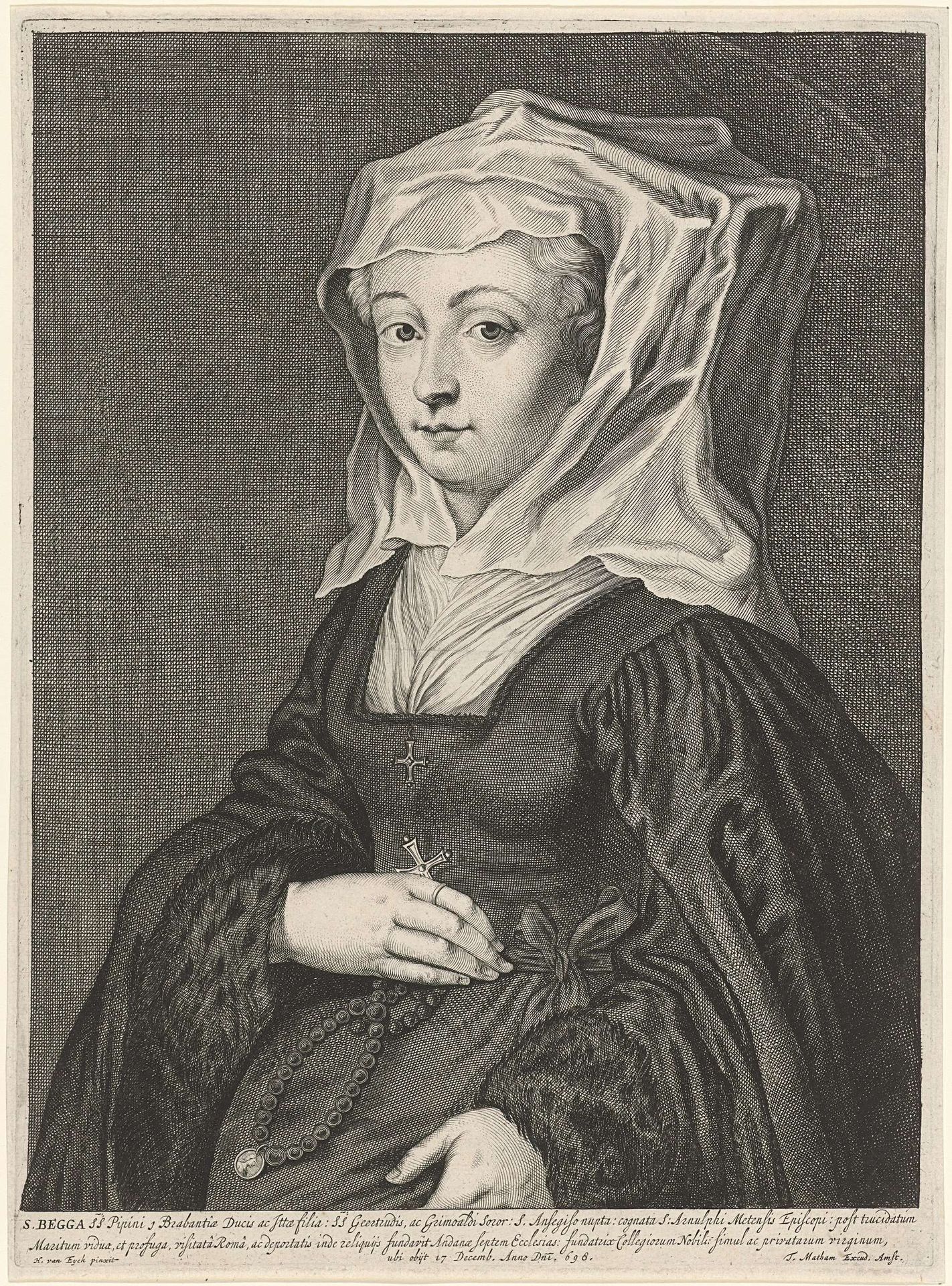 H. Begga van Andenne by Theodor Matham