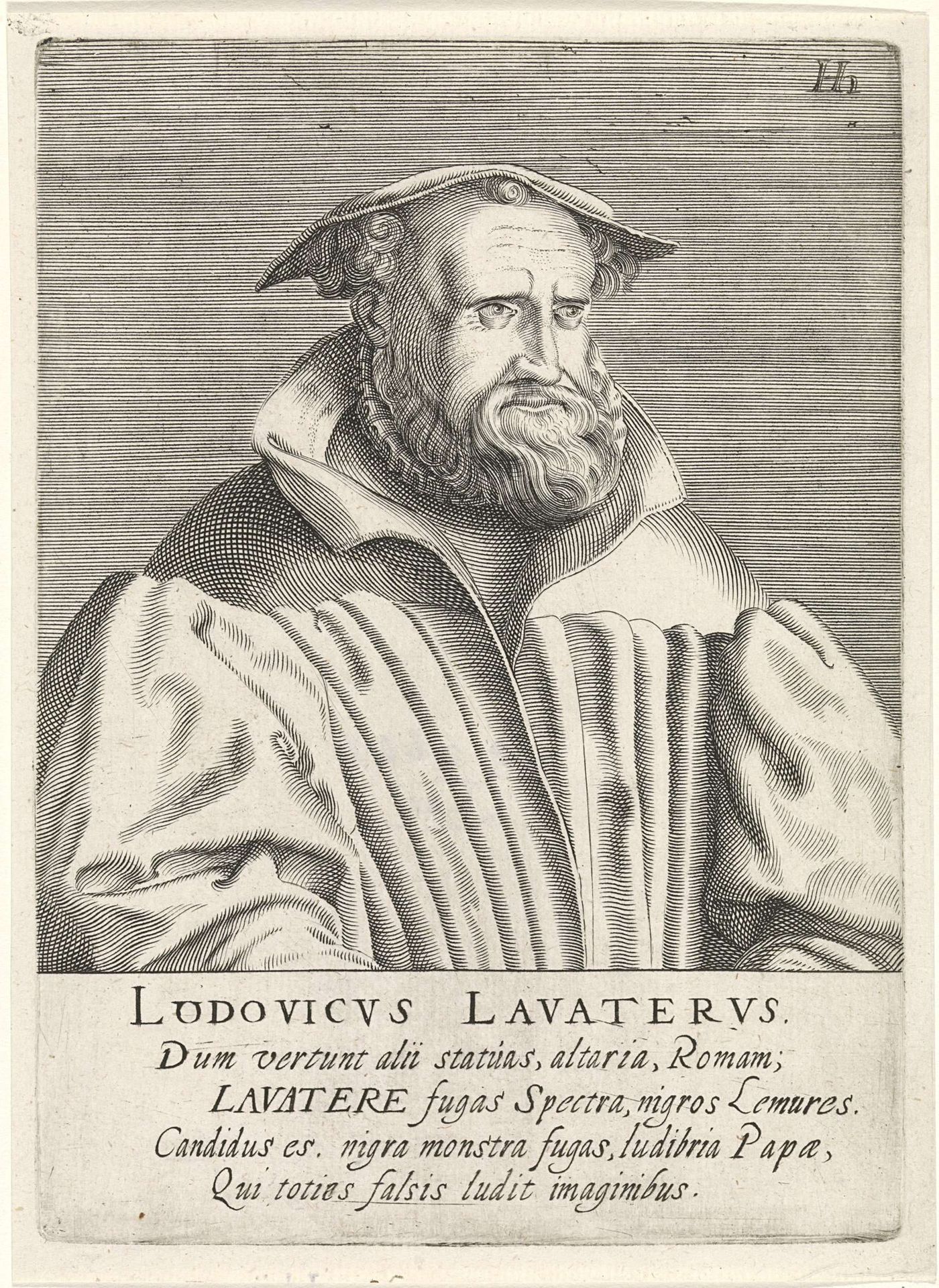 Portret van Ludwig Lavater by Hendrick Hondius I