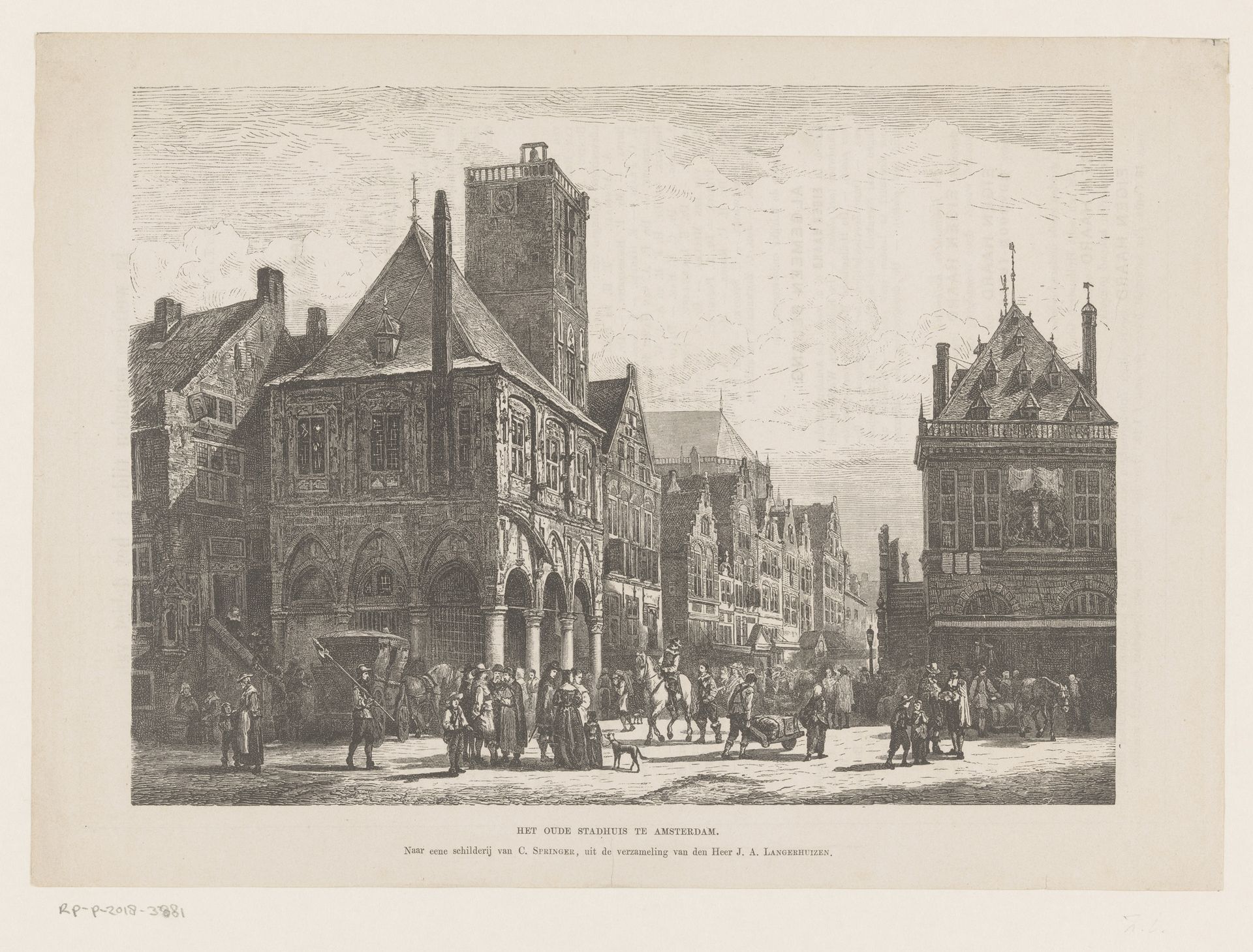 Gezicht op het Oude Stadhuis te Amsterdam by Anonymous