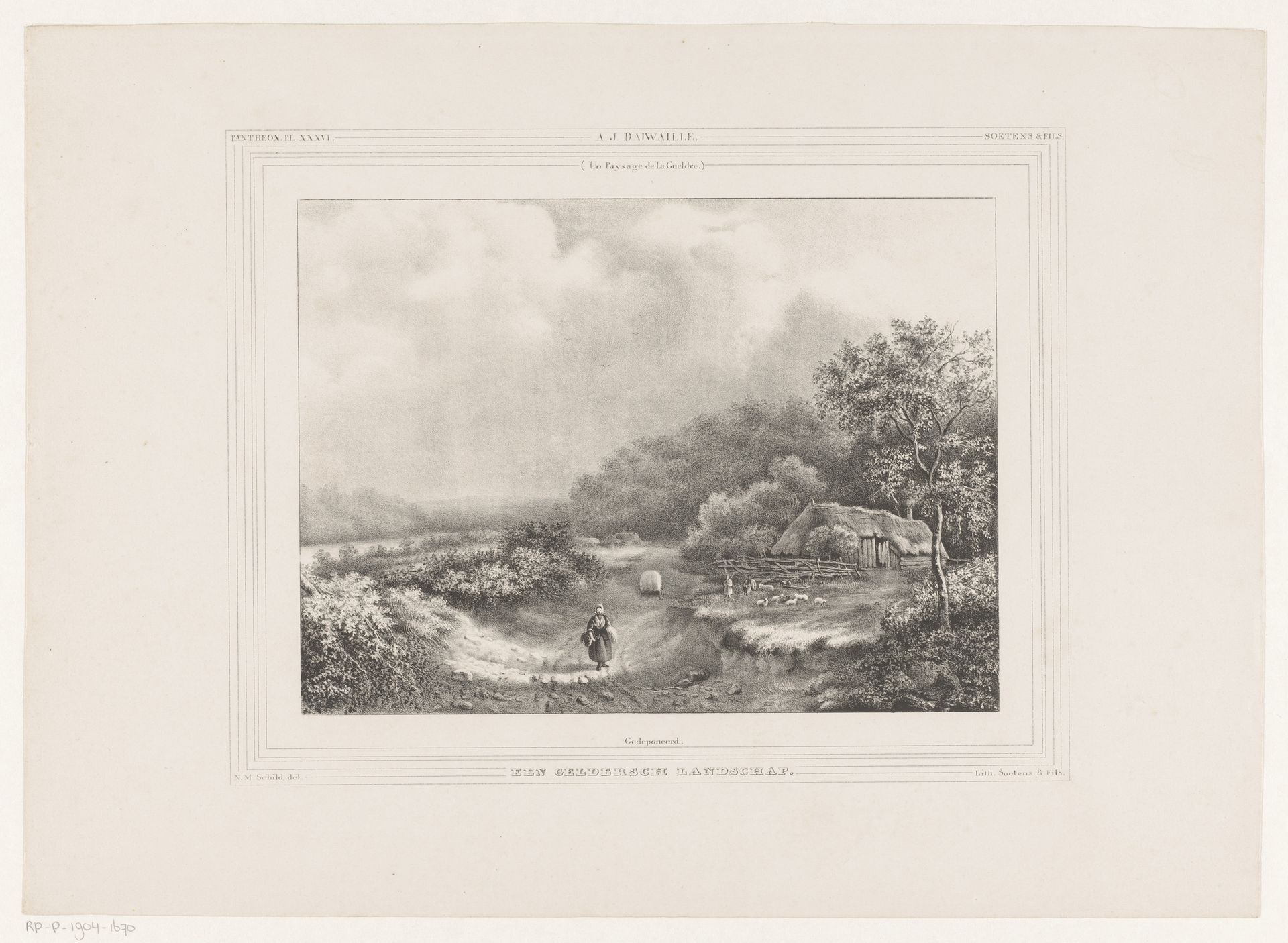 Vrouw in Gelders landschap by N.M. Schild
