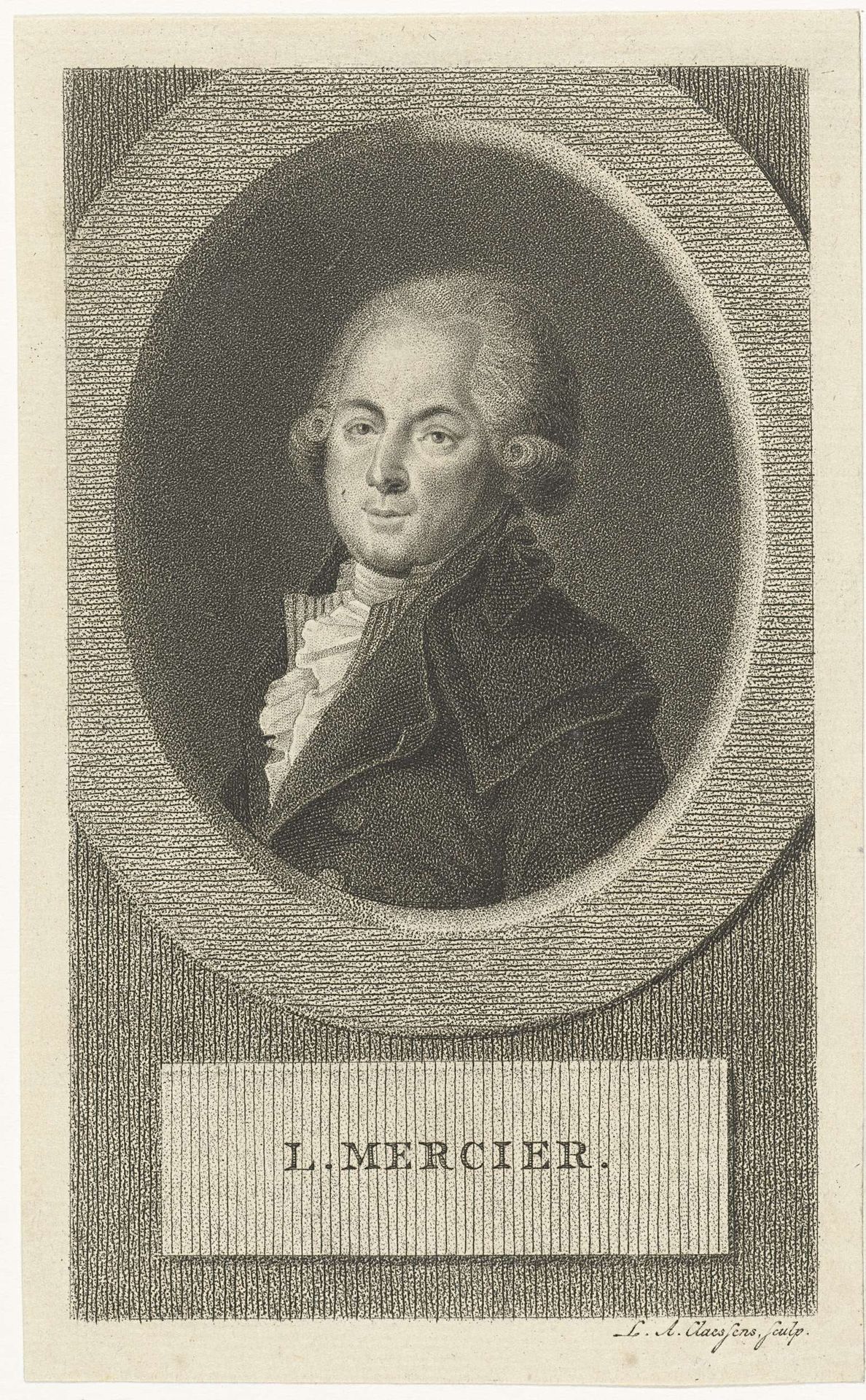 Portret van Louis-Sébastien Mercier by Lambertus Antonius Claessens