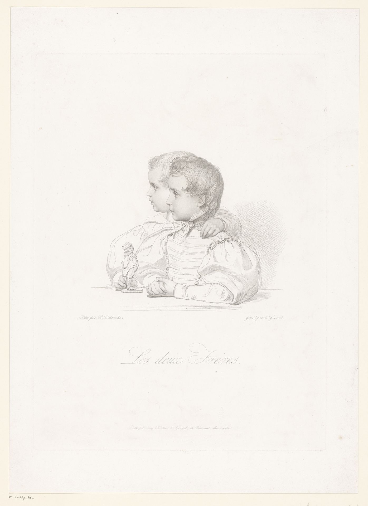 Portret van twee onbekende broers by Louise Girard-Bathilde