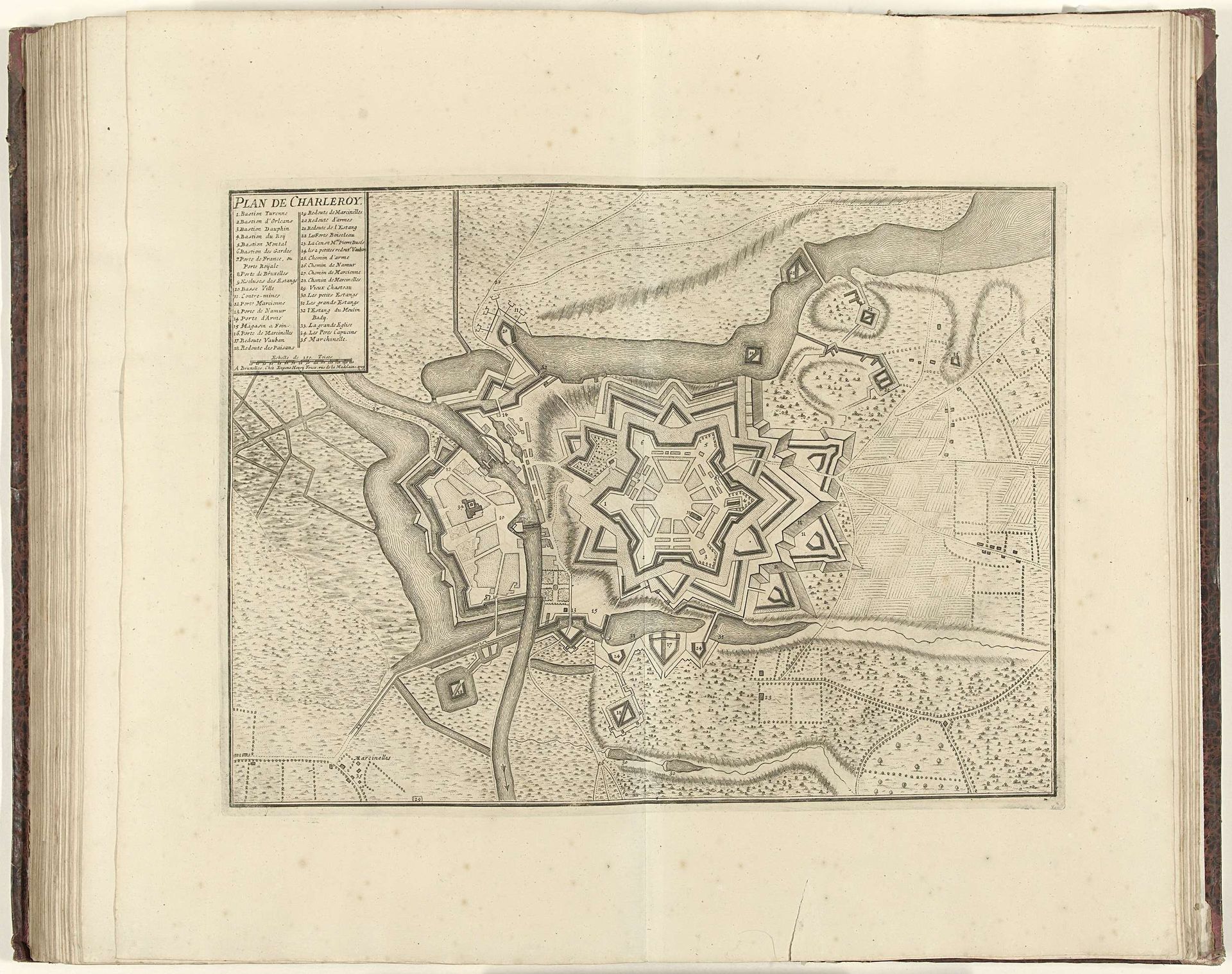 Plattegrond van Charleroi, 1709 by Jacobus Harrewijn