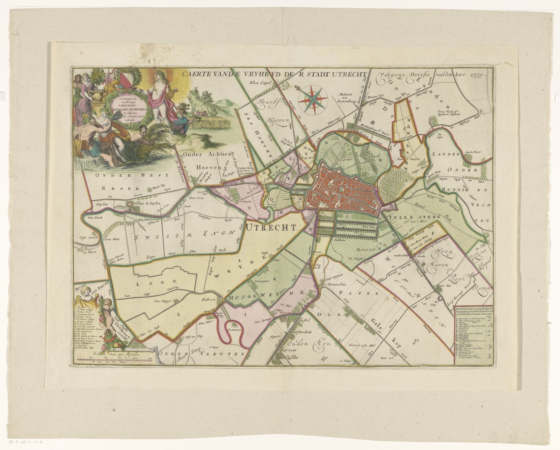 Kaart van de stadsvrijheid Utrecht by Anonymous