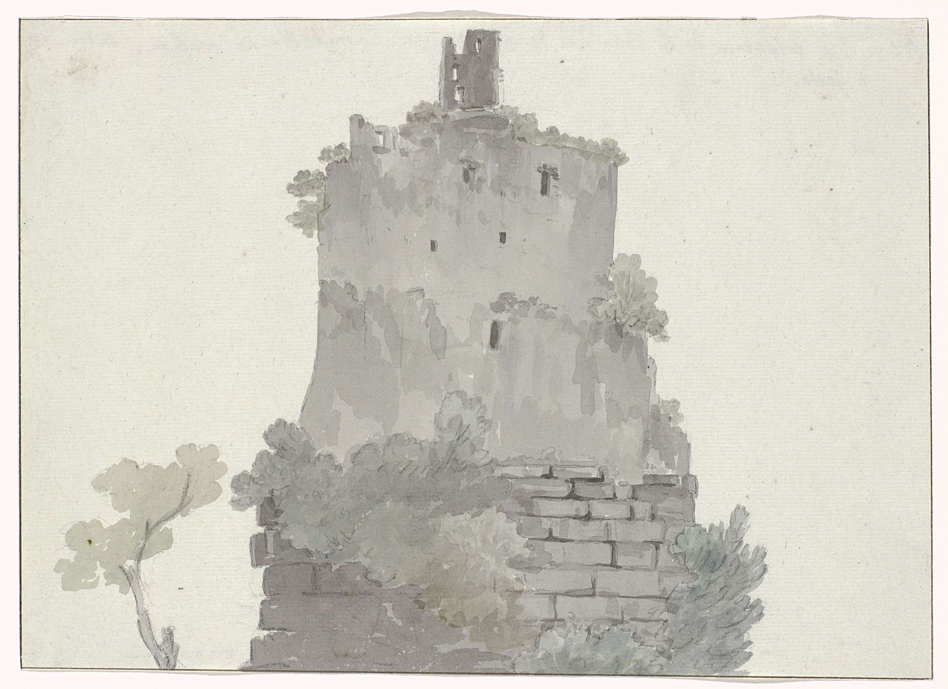 Exterieur van het graf van Ciceron tussen Itri en Gaeta by Louis Ducros